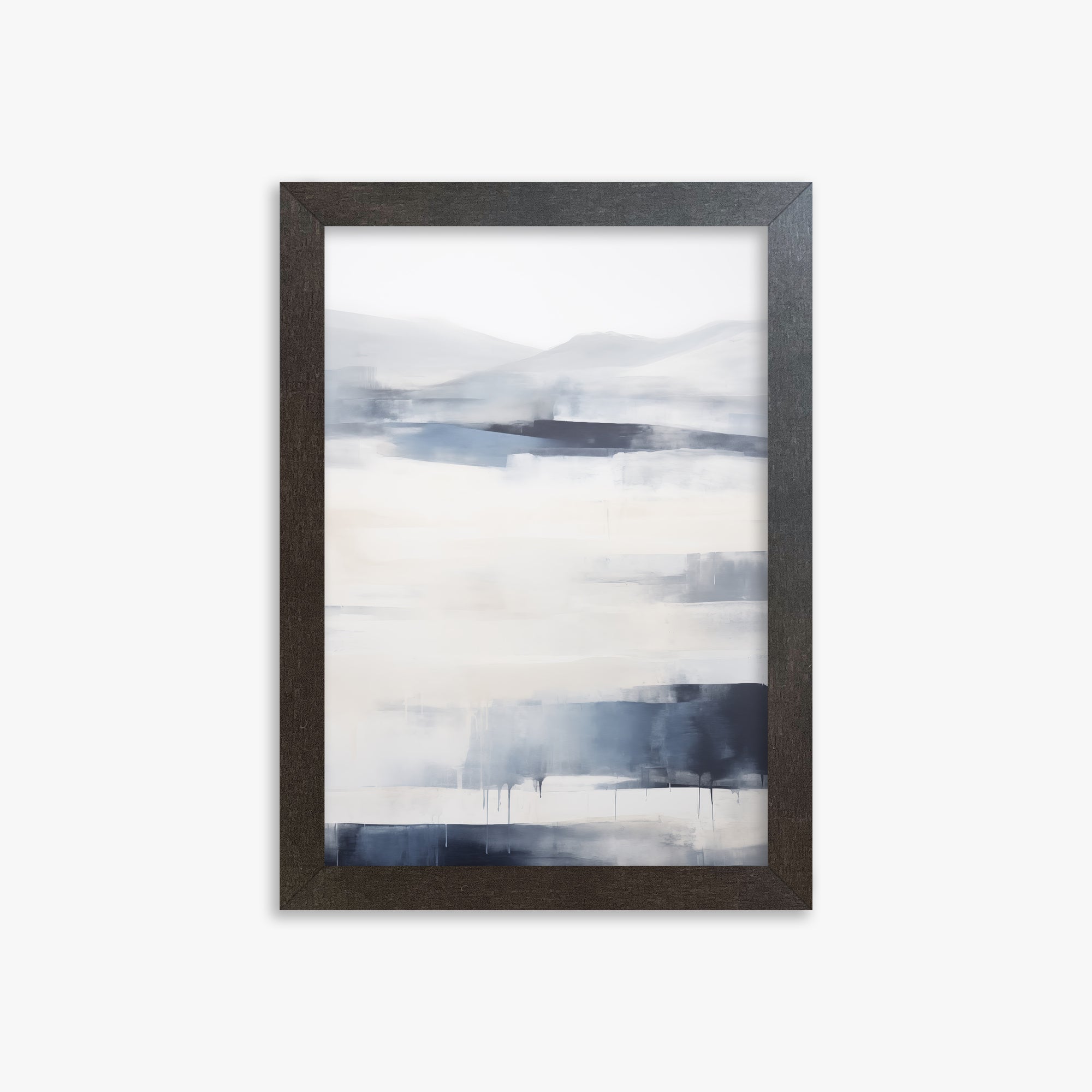 Misty Horizon Abstract, 21x30cm Framed Poster With Espresso Frame