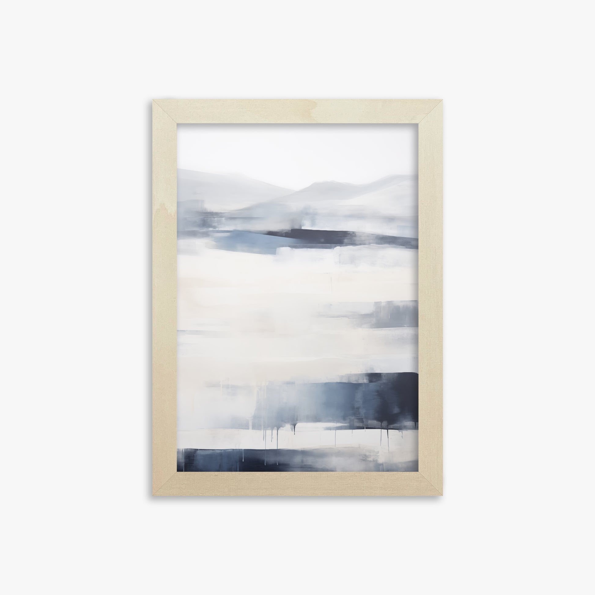 Misty Horizon Abstract, 21x30cm Framed Poster With Lime Wood Frame