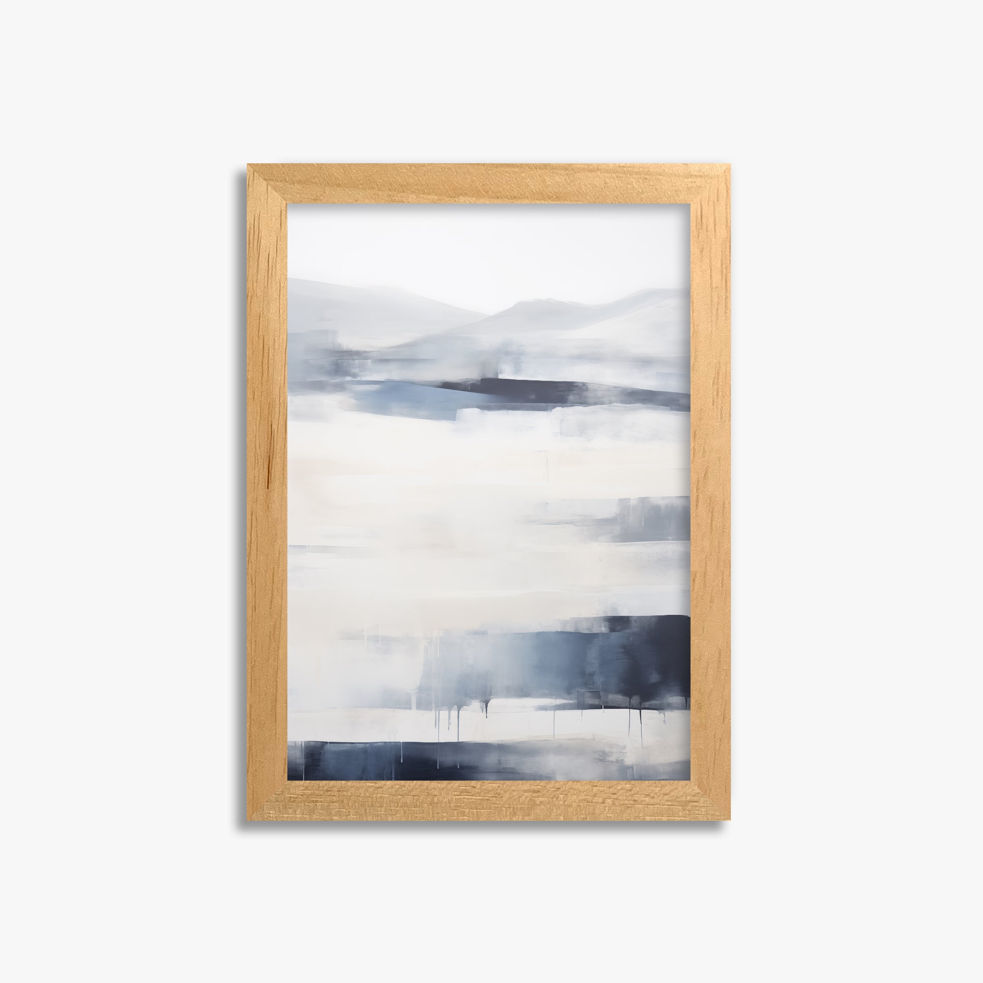 Misty Horizon Abstract, 21x30cm Framed Poster With Oak Frame