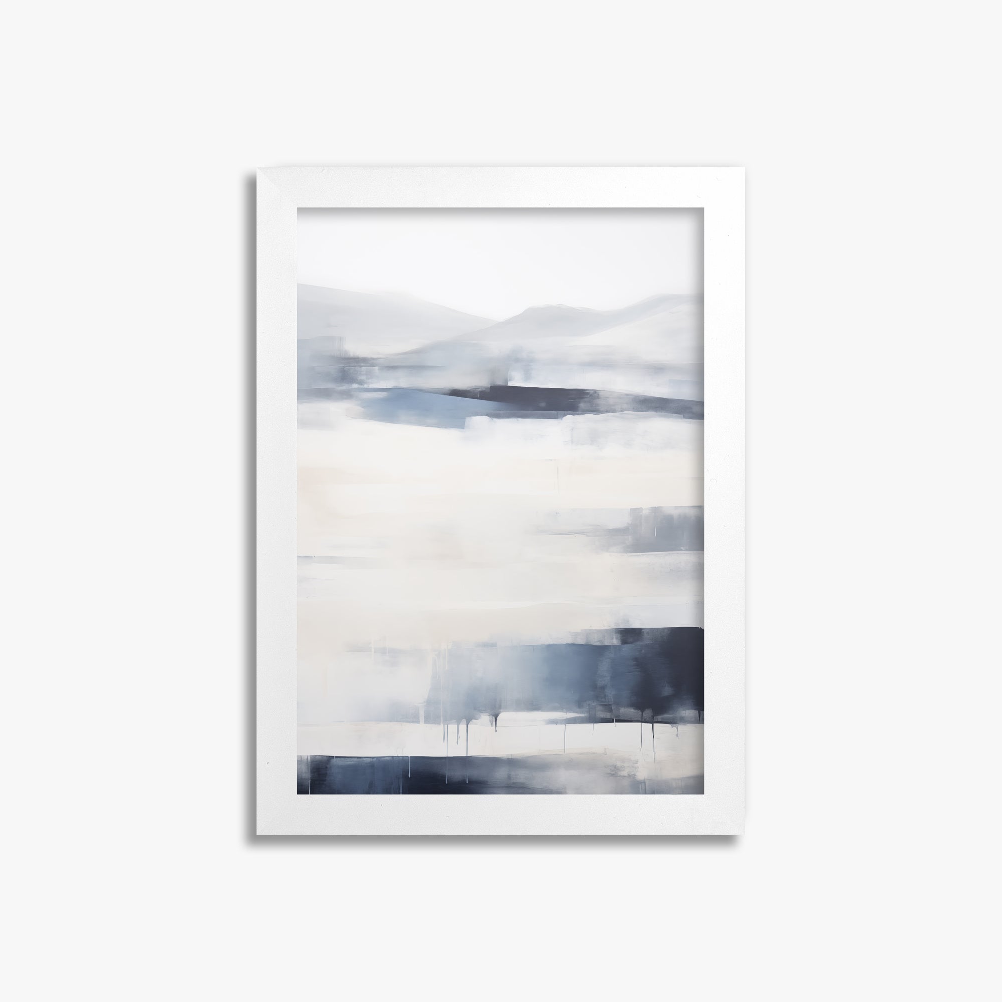 Misty Horizon Abstract, 21x30cm Framed Poster With White Frame