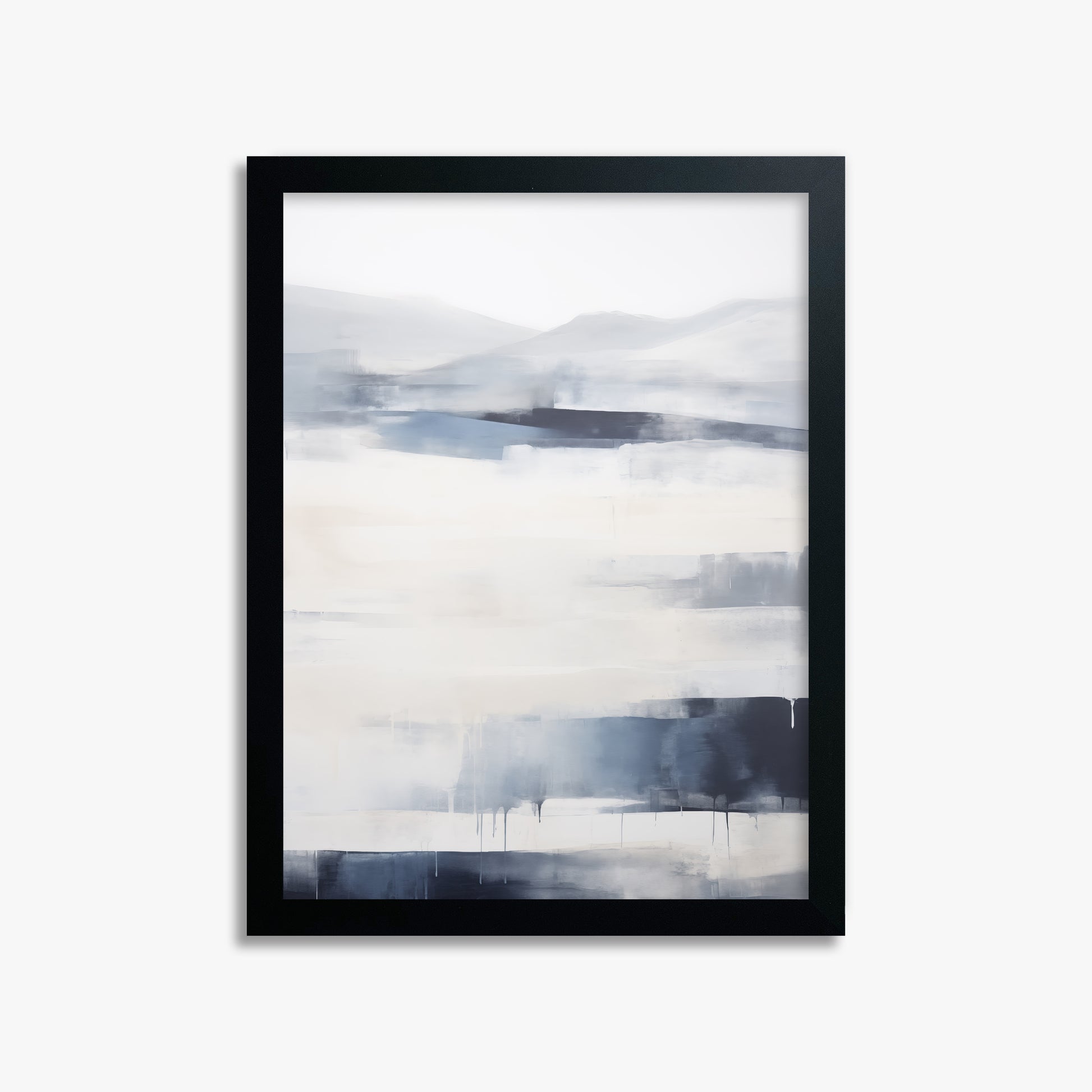 Misty Horizon Abstract, 30x40cm Framed Poster With Black Frame