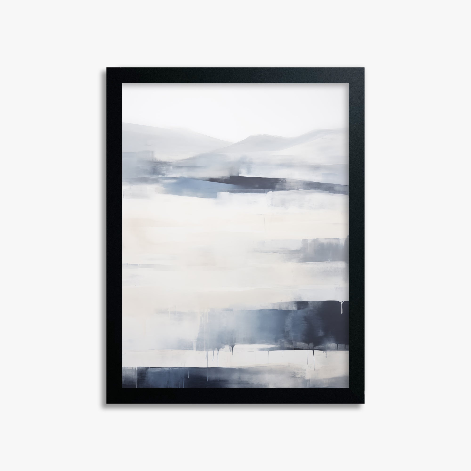 Misty Horizon Abstract, 30x40cm Framed Poster With Black Frame