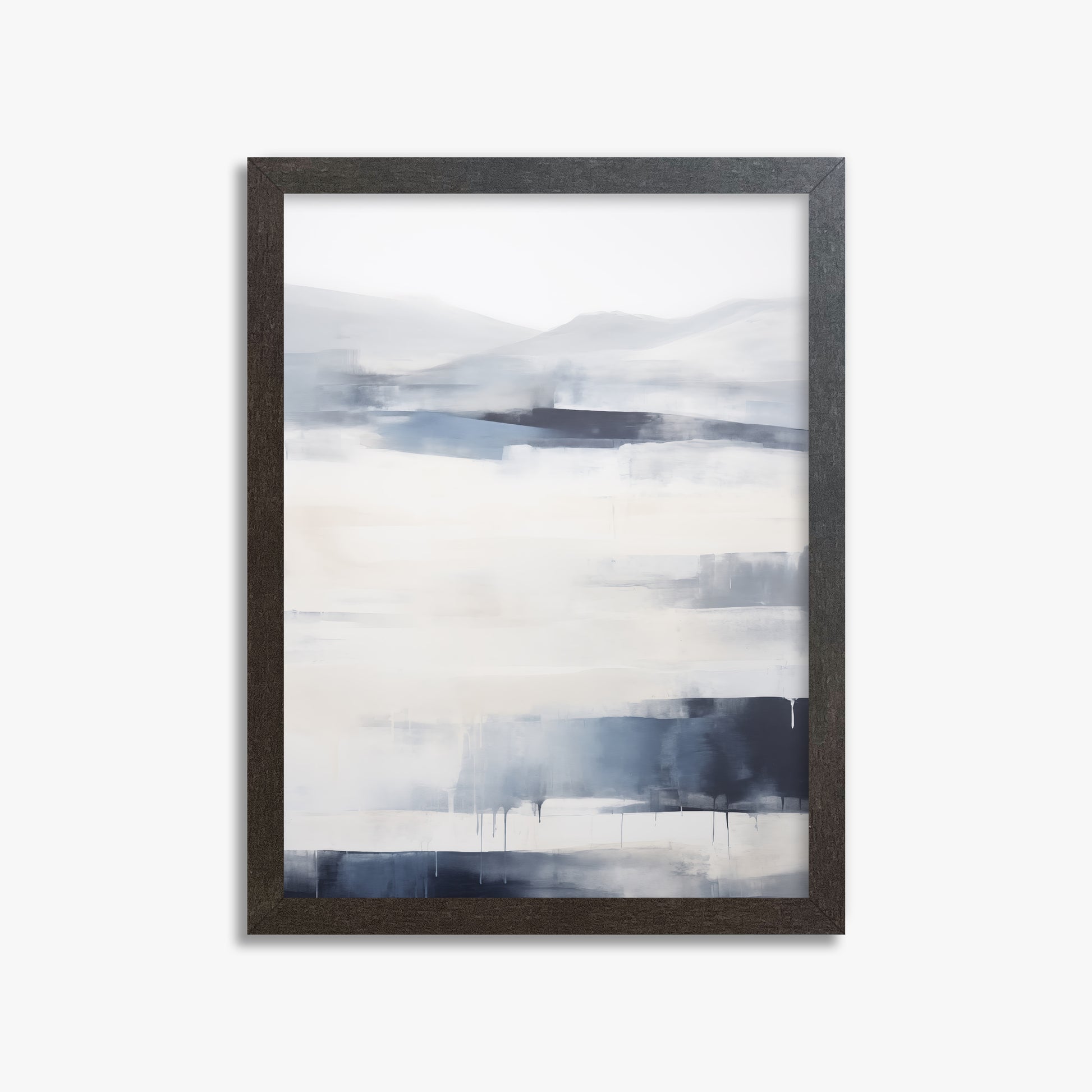 Misty Horizon Abstract, 30x40cm Framed Poster With Espresso Frame