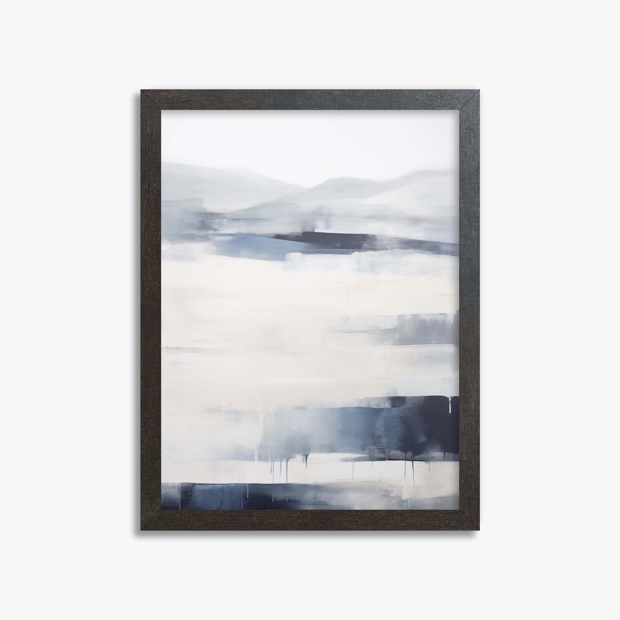 Misty Horizon Abstract, 30x40cm Framed Poster With Espresso Frame