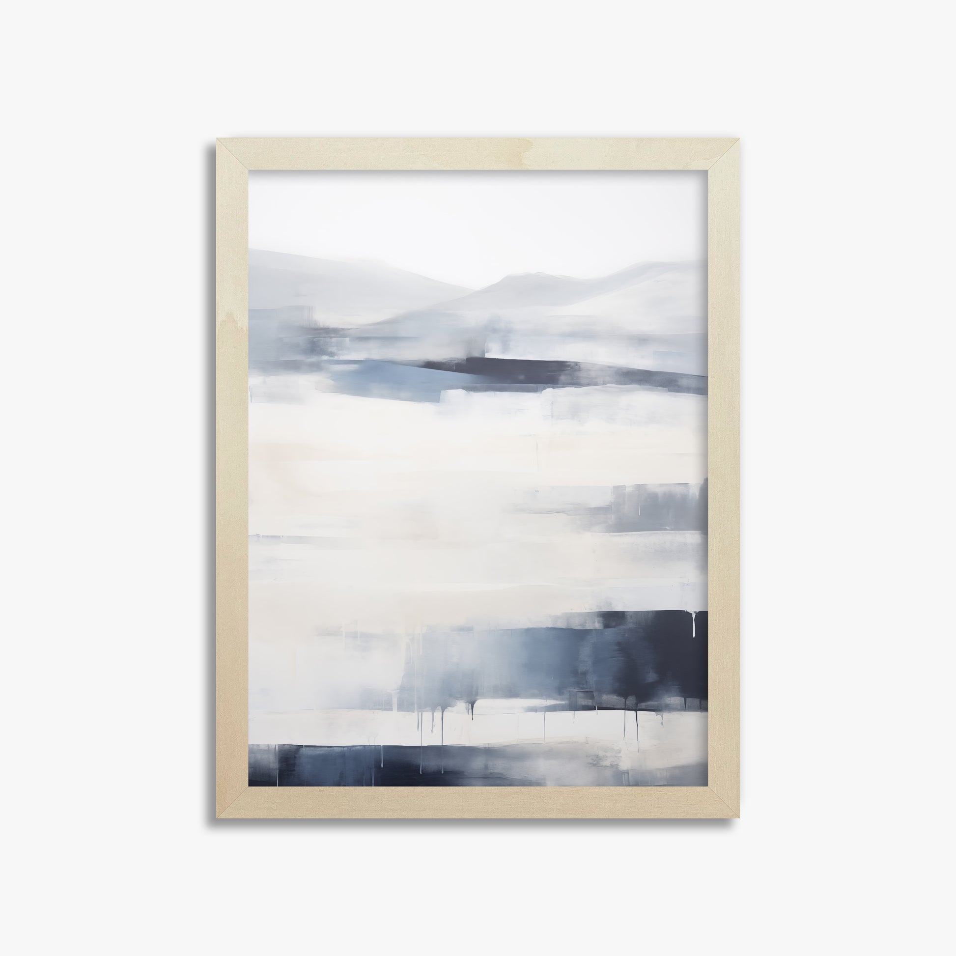 Misty Horizon Abstract, 30x40cm Framed Poster With Lime Wood Frame