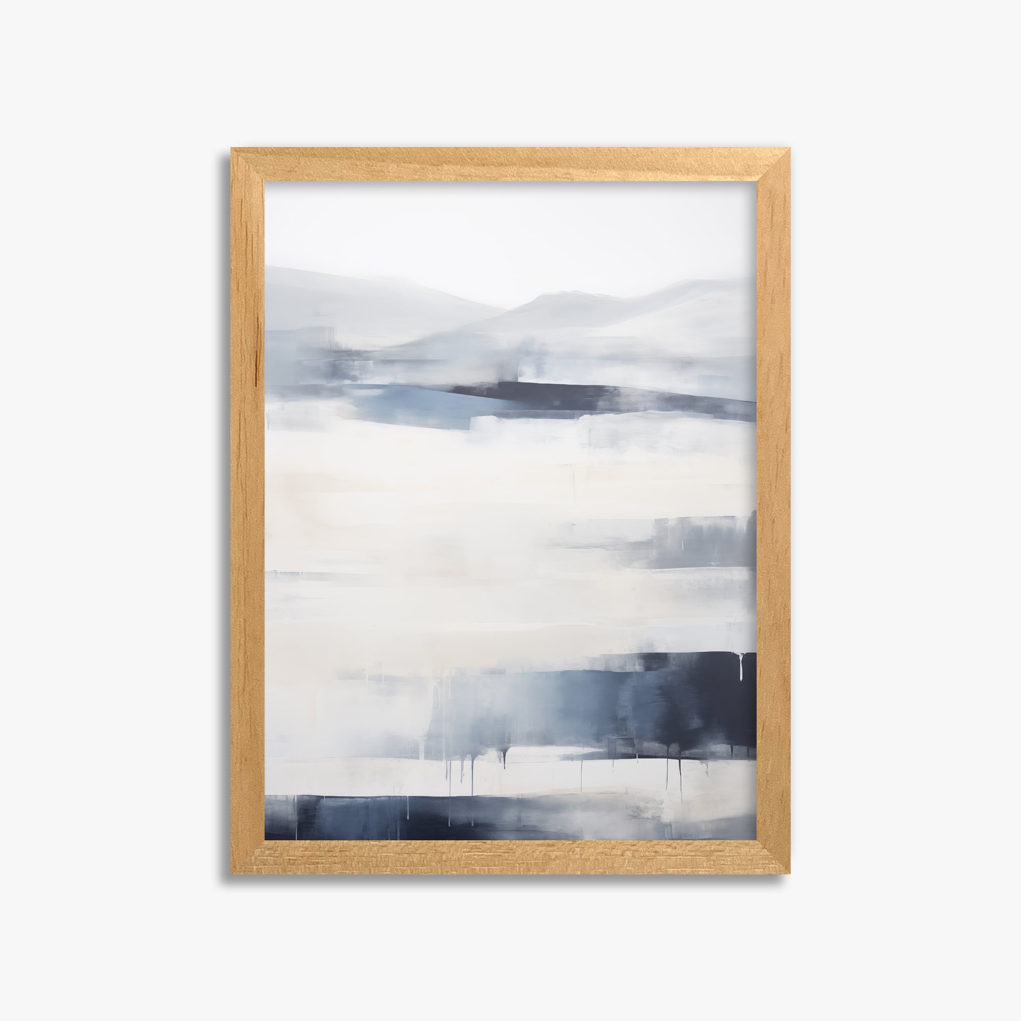 Misty Horizon Abstract, 30x40cm Framed Poster With Oak Frame