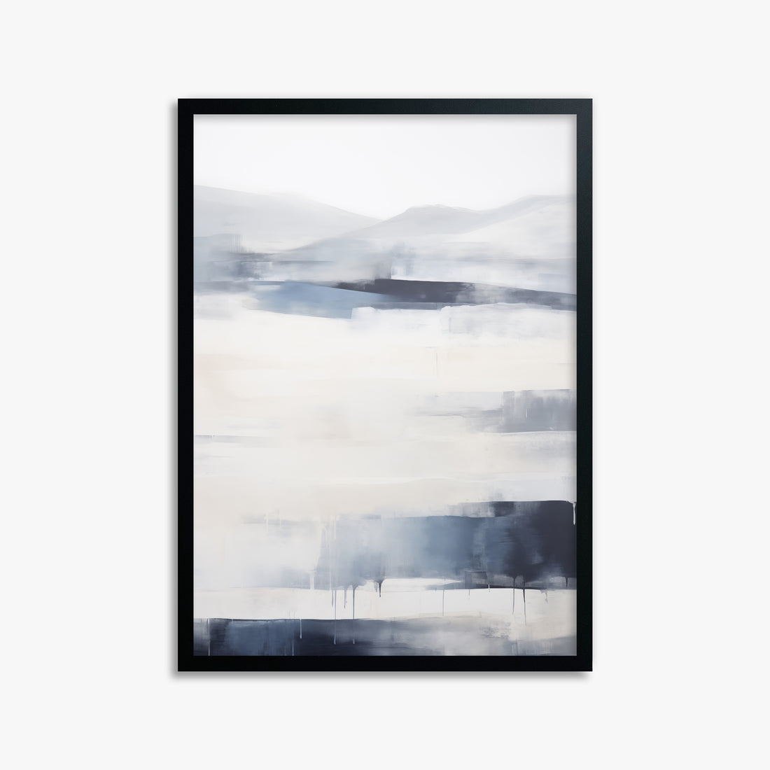 Misty Horizon Abstract, 50x70cm Framed Poster With Black Frame