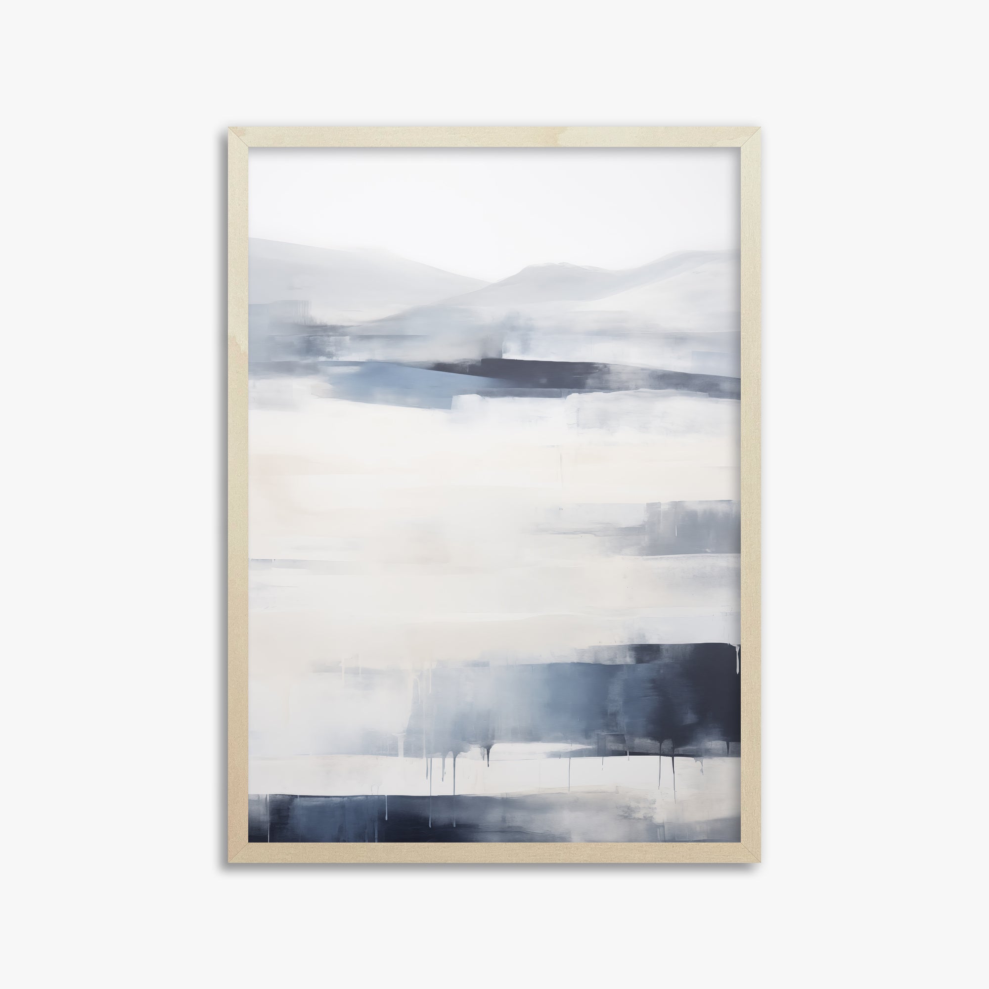 Misty Horizon Abstract, 50x70cm Framed Poster With Lime Wood Frame