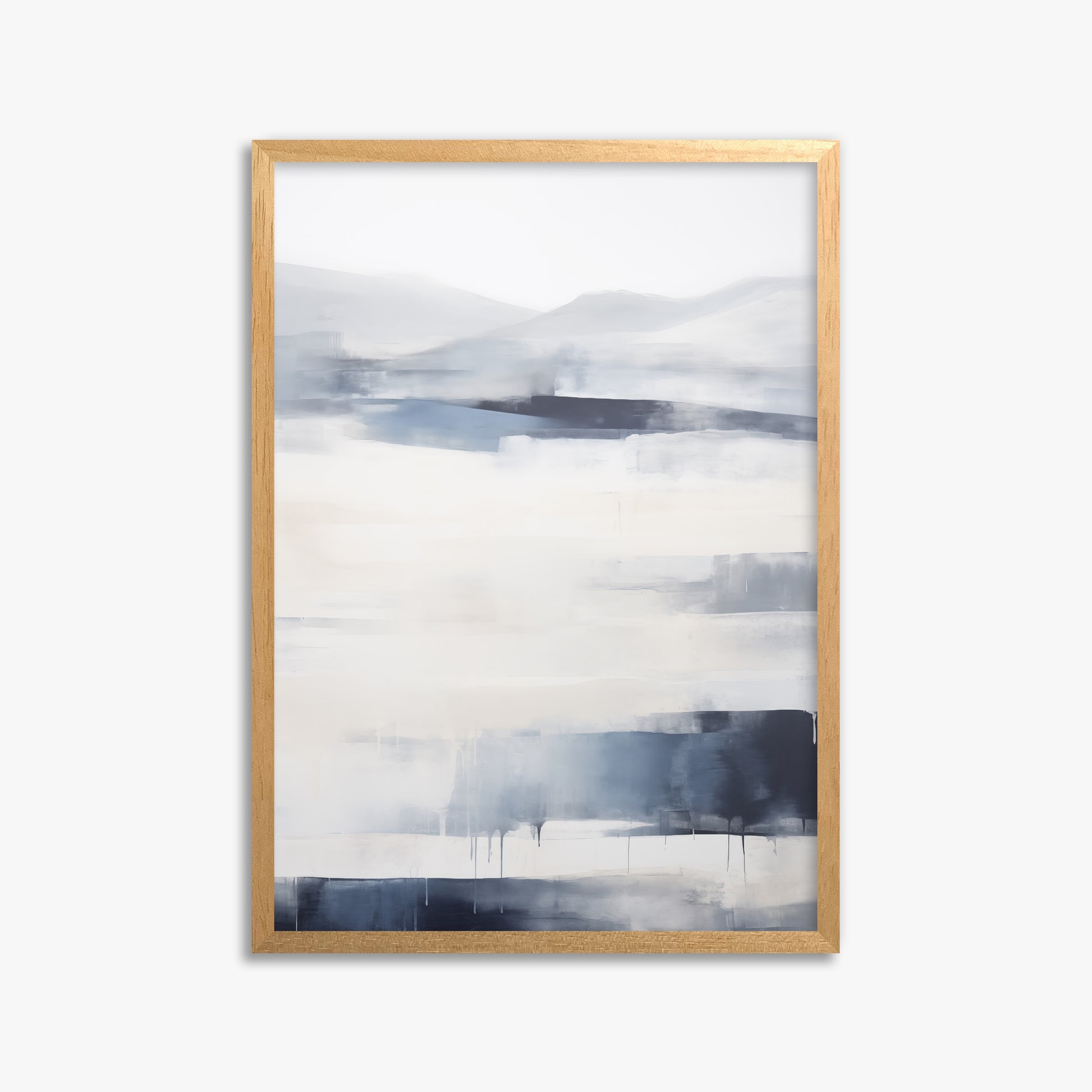 Misty Horizon Abstract, 50x70cm Framed Poster With Oak Frame