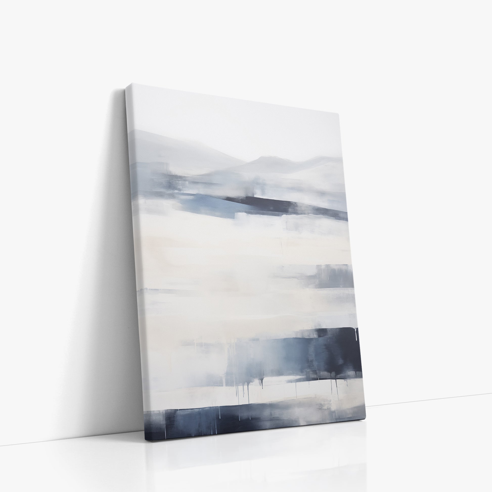 Misty Horizon Abstract, 50x70cm Satin Canvas Poster Left Angle