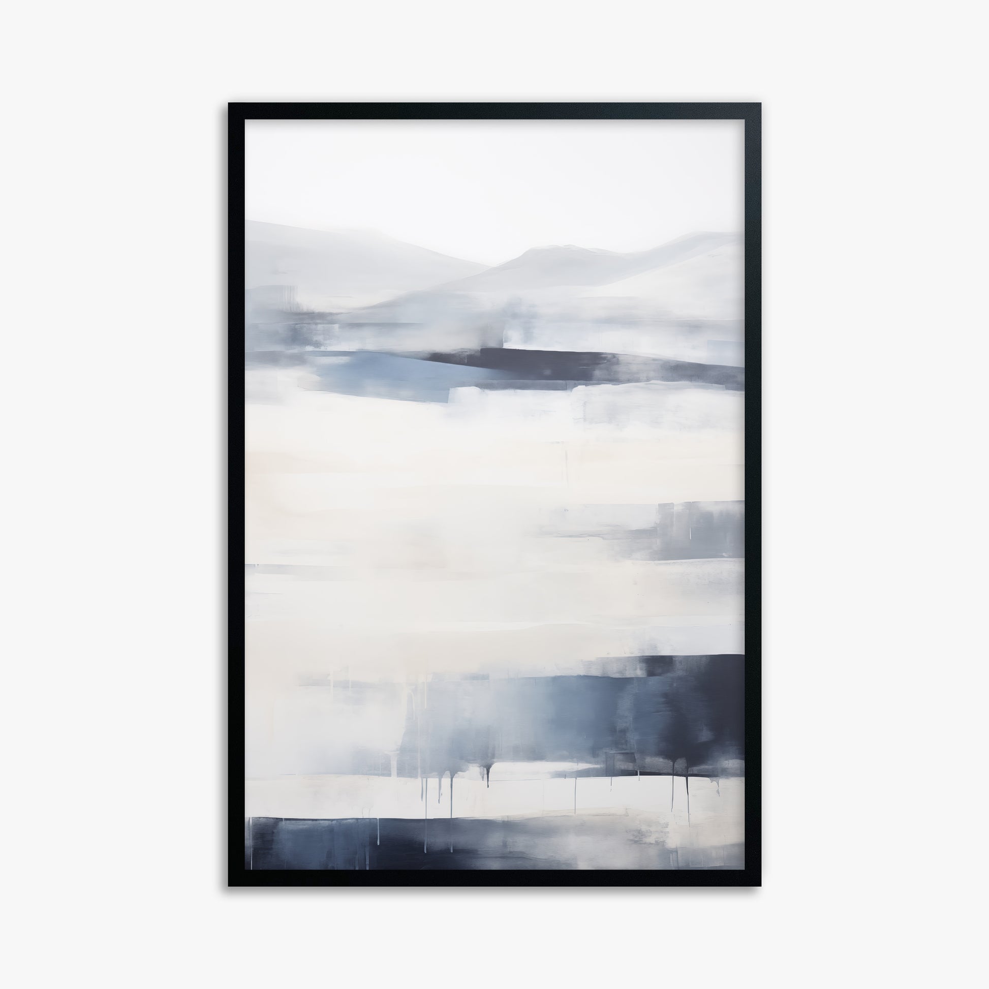 Misty Horizon Abstract, 61x91cm Framed Poster With Black Frame