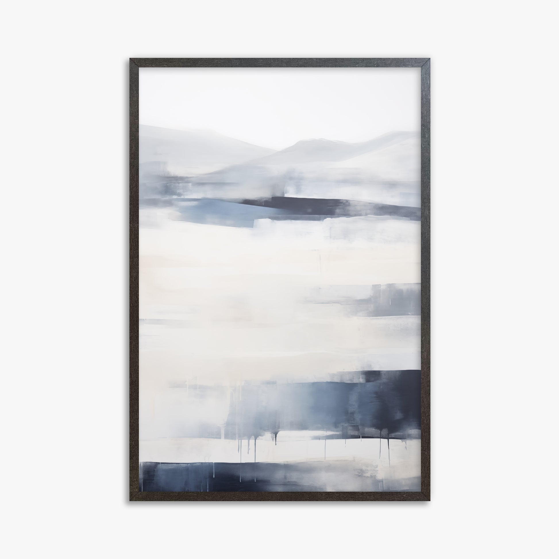 Misty Horizon Abstract, 61x91cm Framed Poster With Espresso Frame