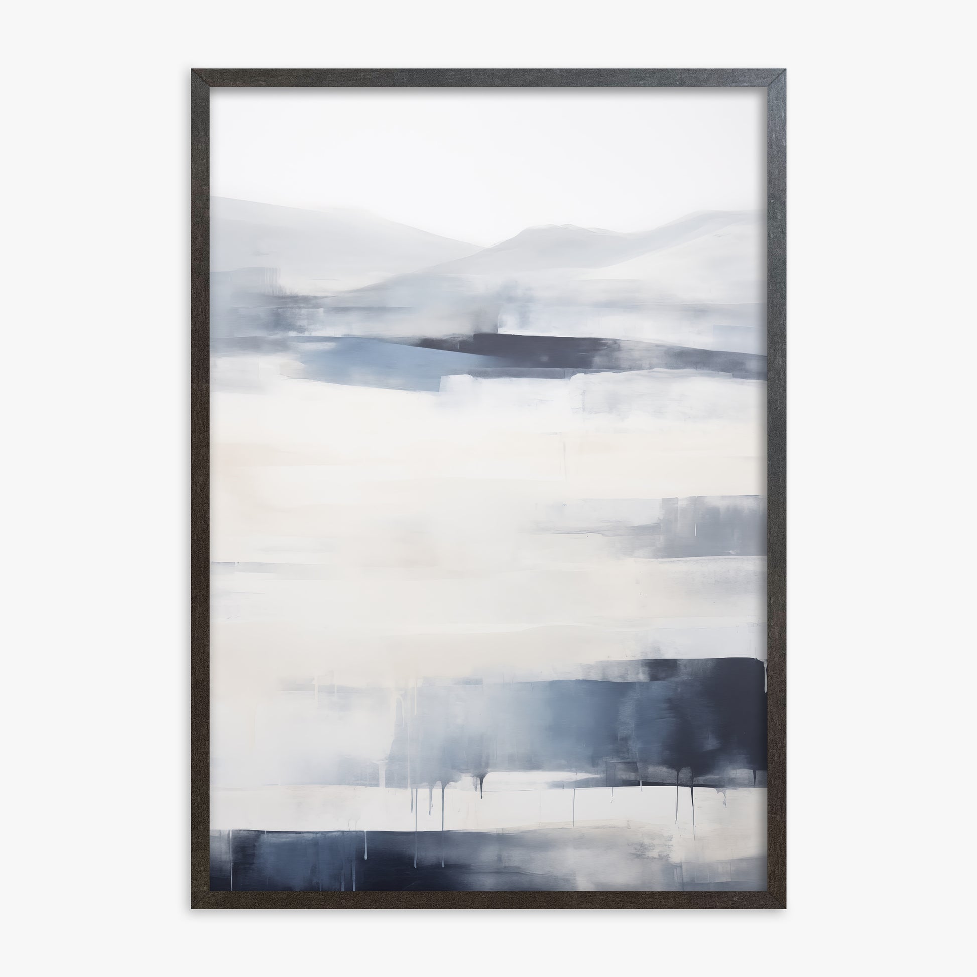 Misty Horizon Abstract, 70x100cm Framed Poster With Espresso Frame