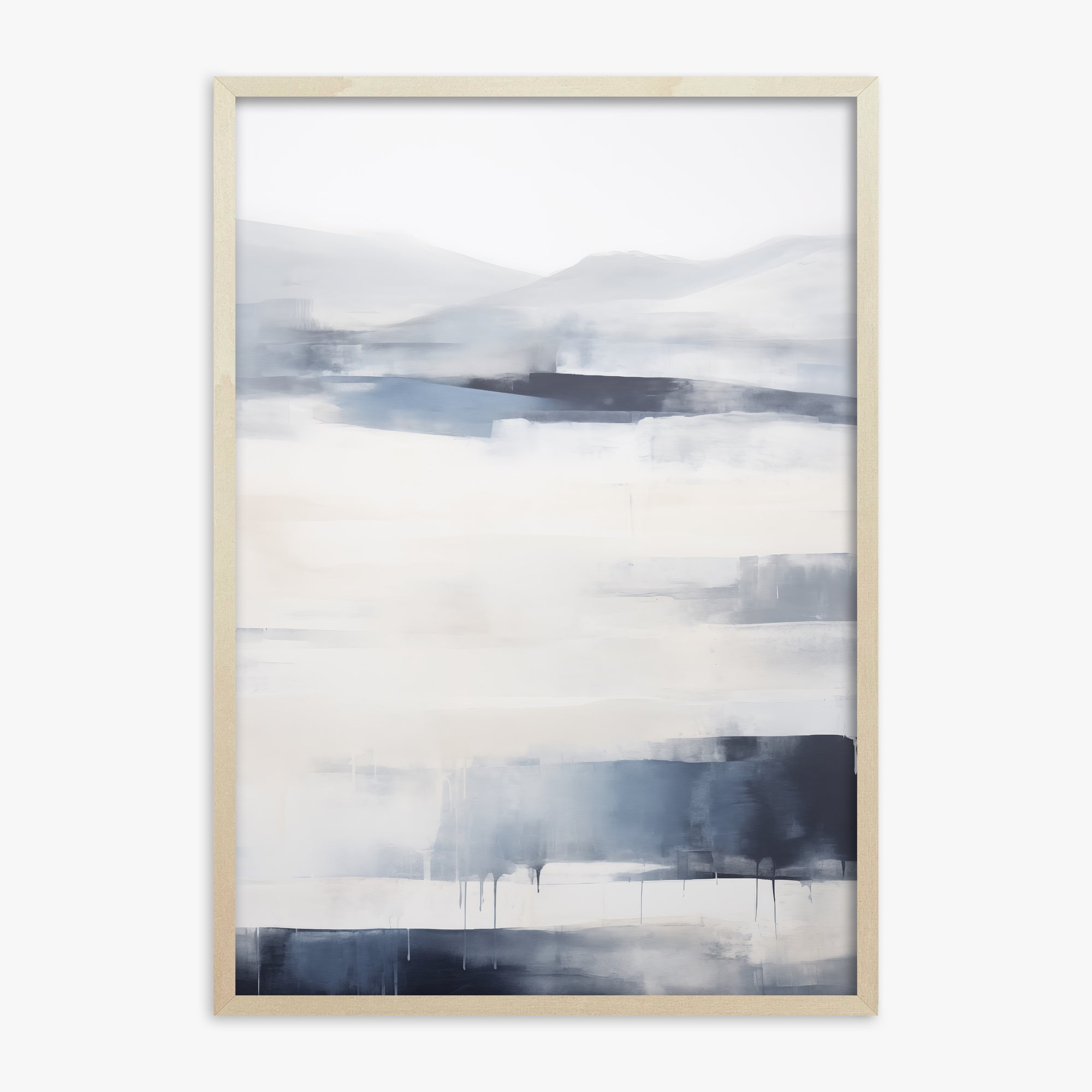 Misty Horizon Abstract, 70x100cm Framed Poster With Lime Wood Frame