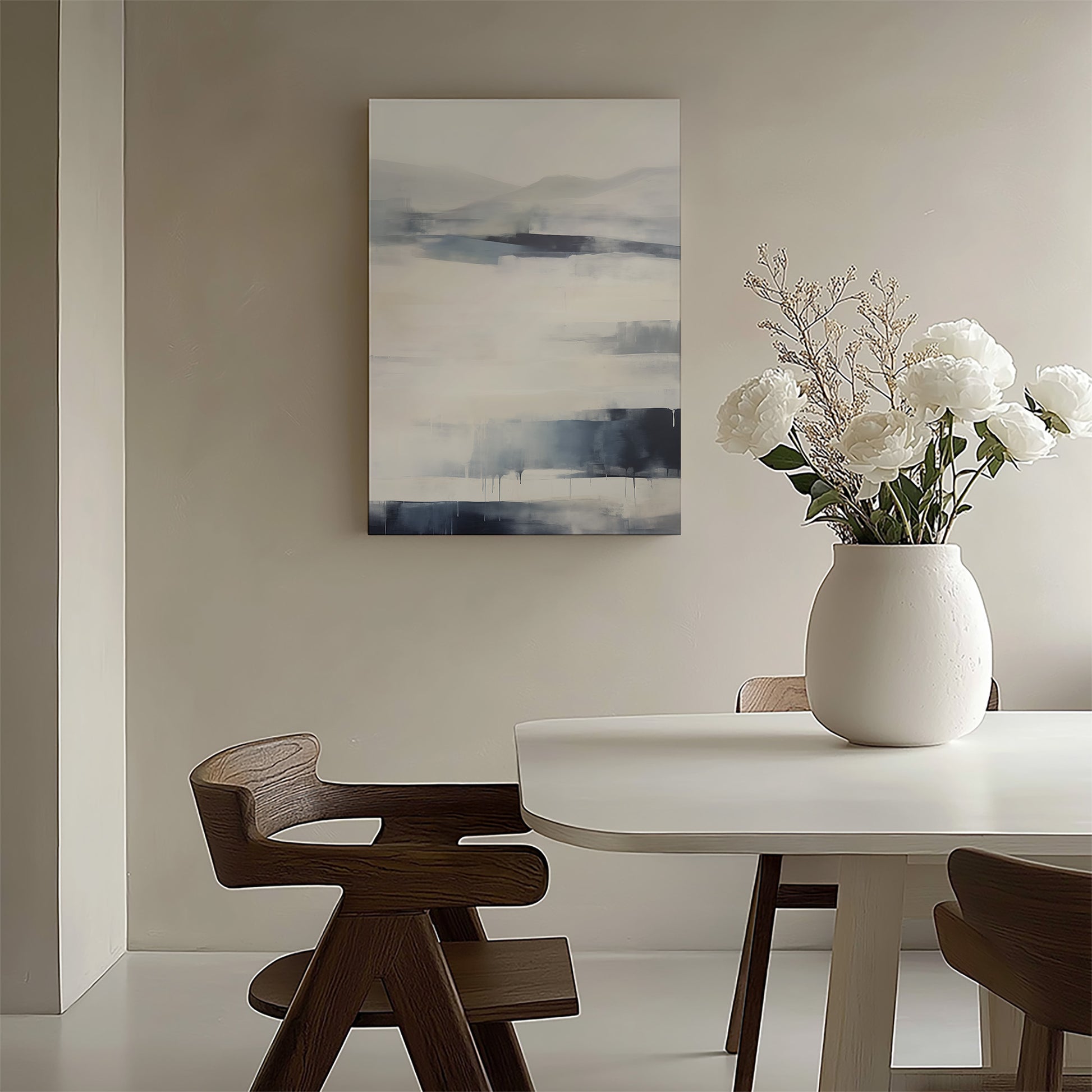 Design Concept No. 58 for Misty Horizon Abstract Modern Satin Canvas Poster Art