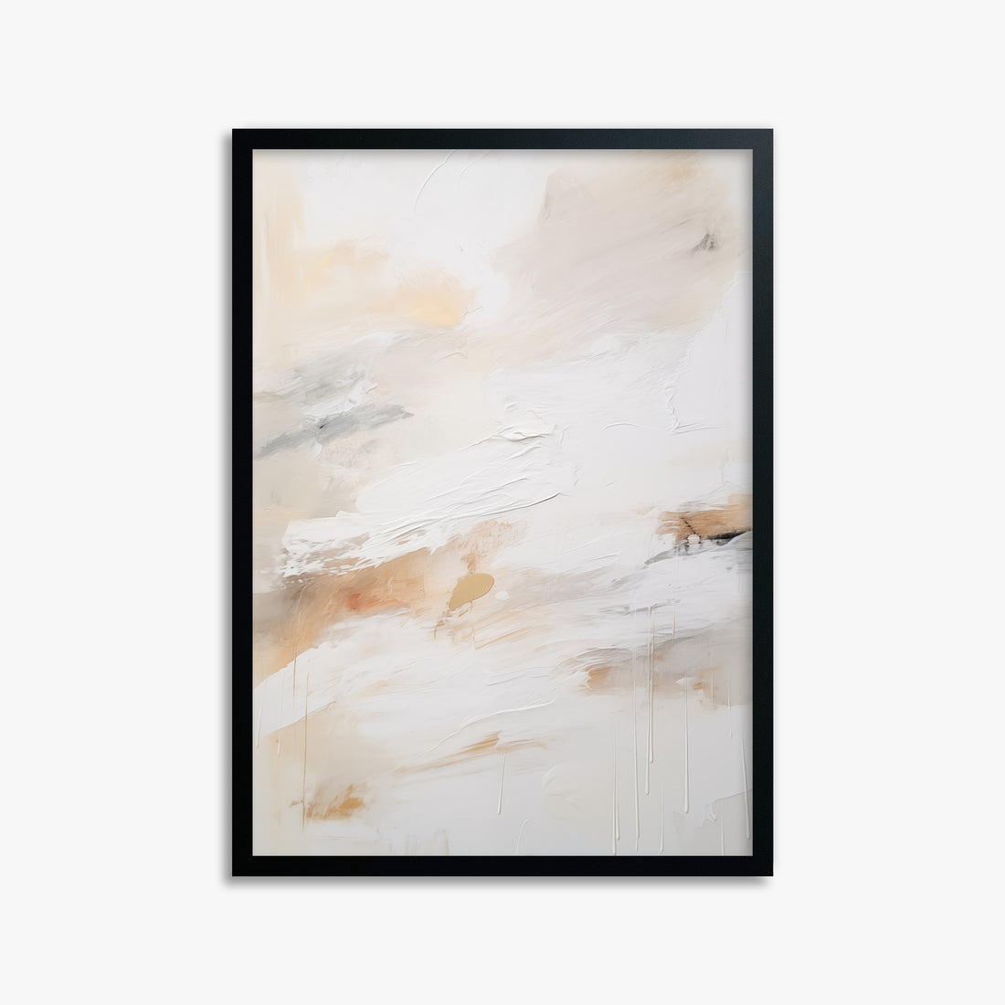 Golden Drizzle, 50x70cm Framed Poster With Black Frame