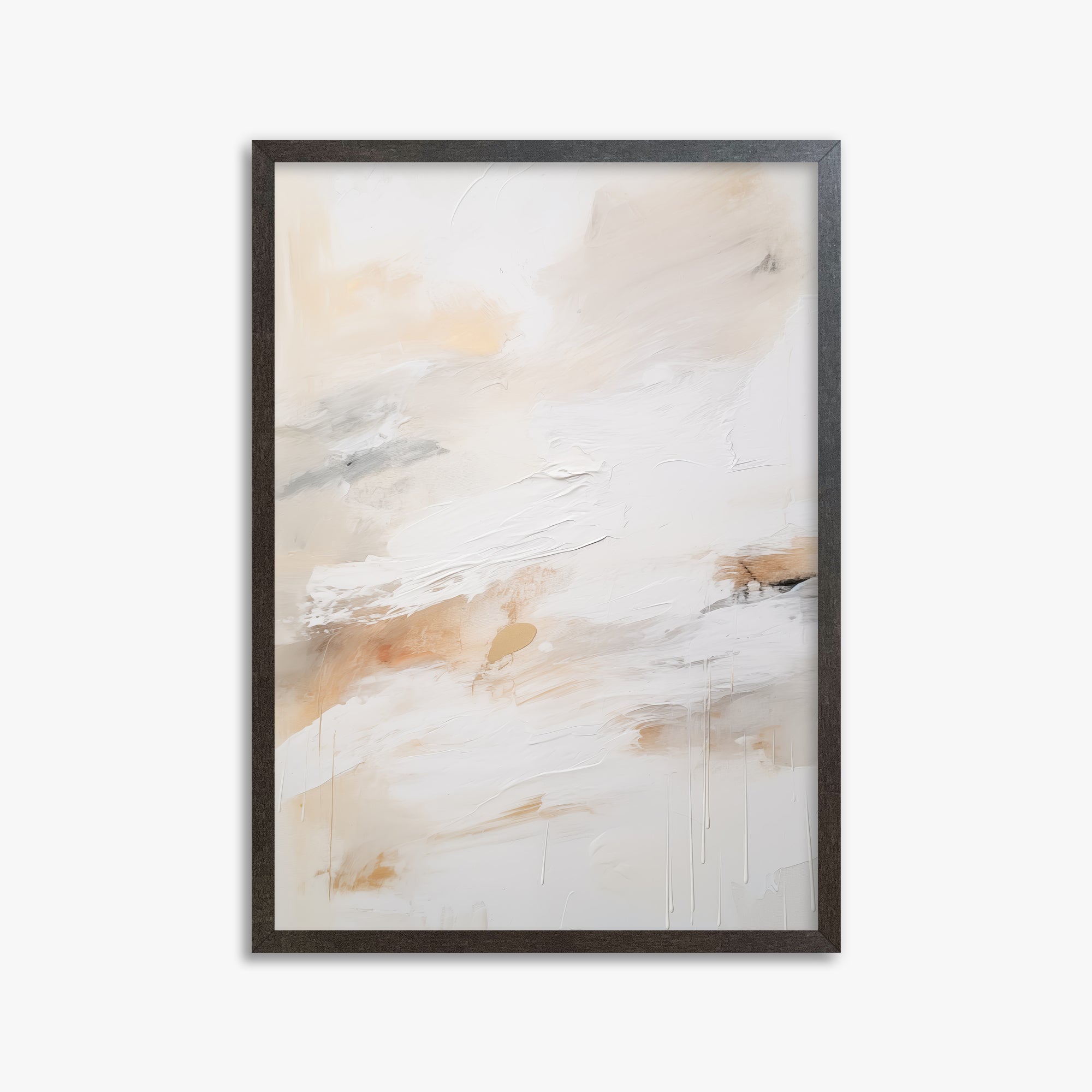 Golden Drizzle, 50x70cm Framed Poster With Espresso Frame