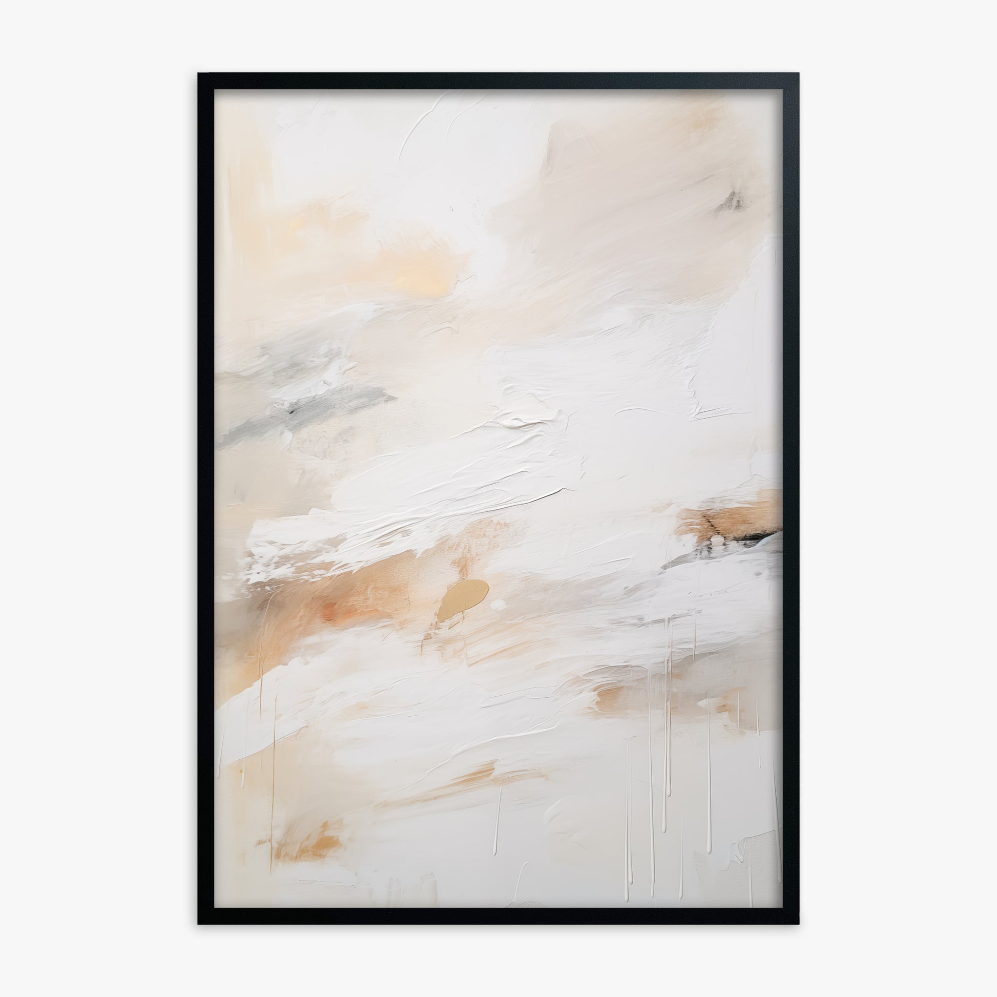 Golden Drizzle, Black Framed Poster With Black Frame