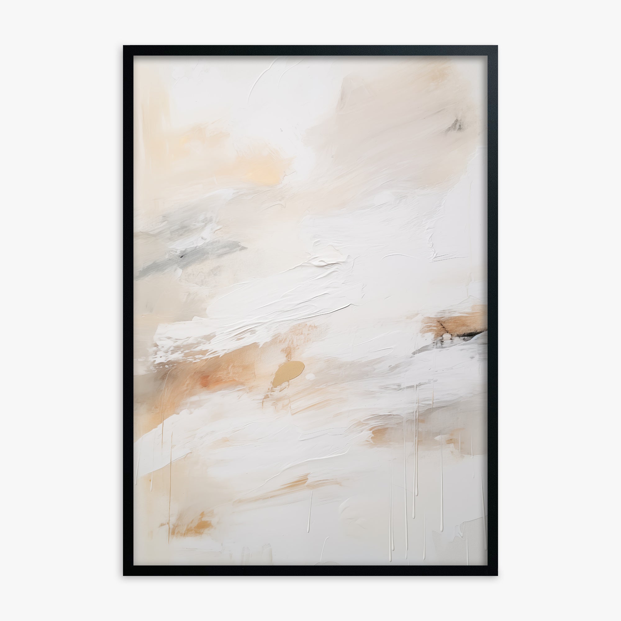 Golden Drizzle, Black Framed Poster With Black Frame