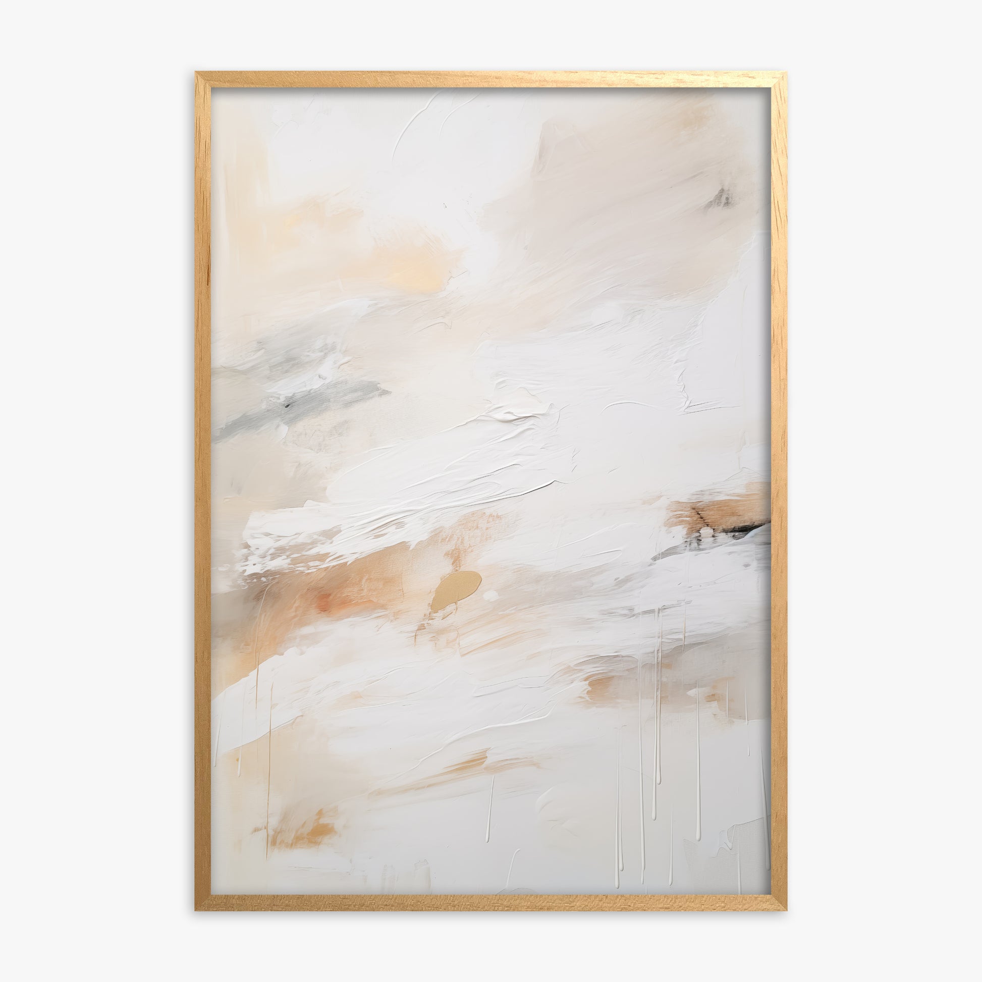 Golden Drizzle, Oak Framed Poster With Oak Frame