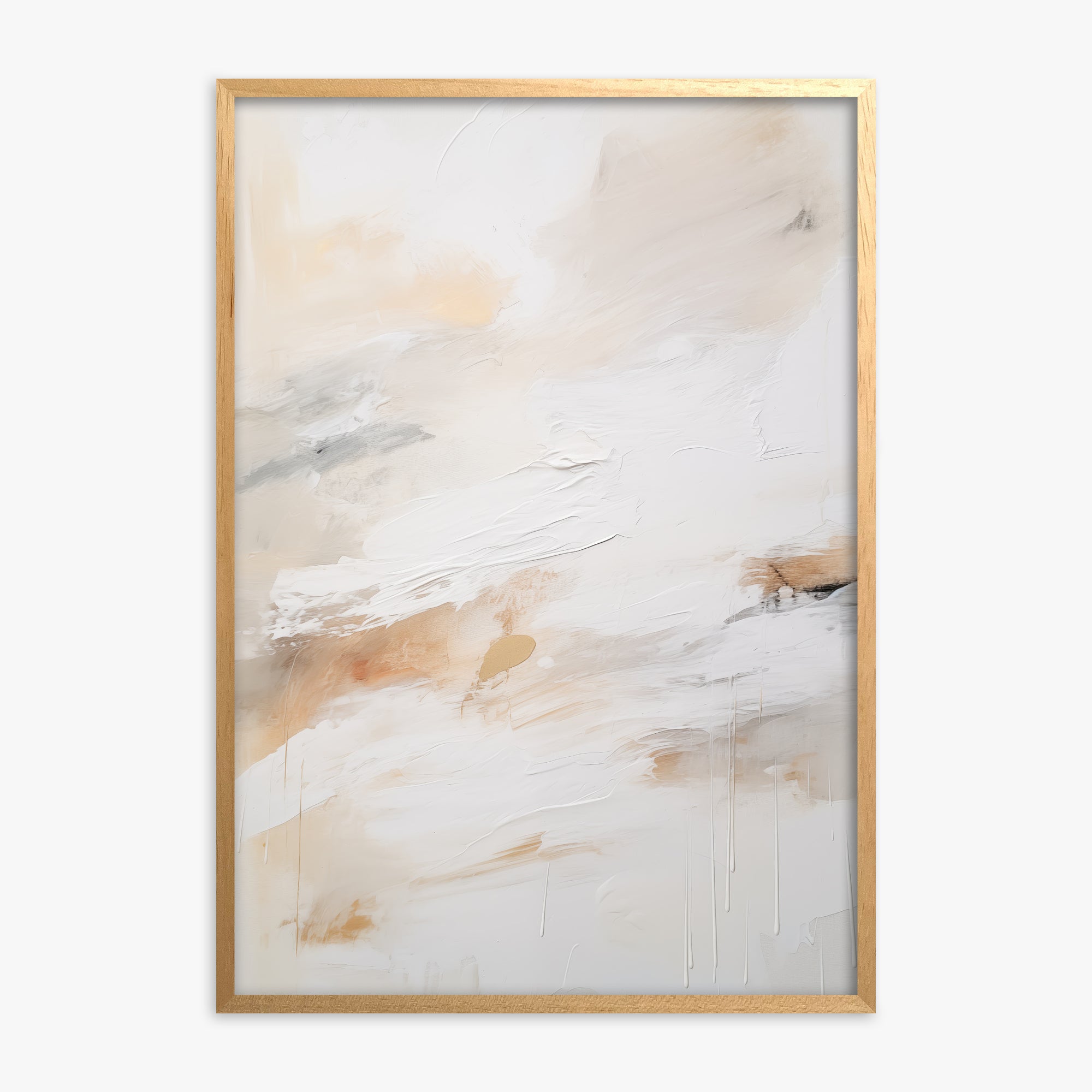 Golden Drizzle, Oak Framed Poster With Oak Frame