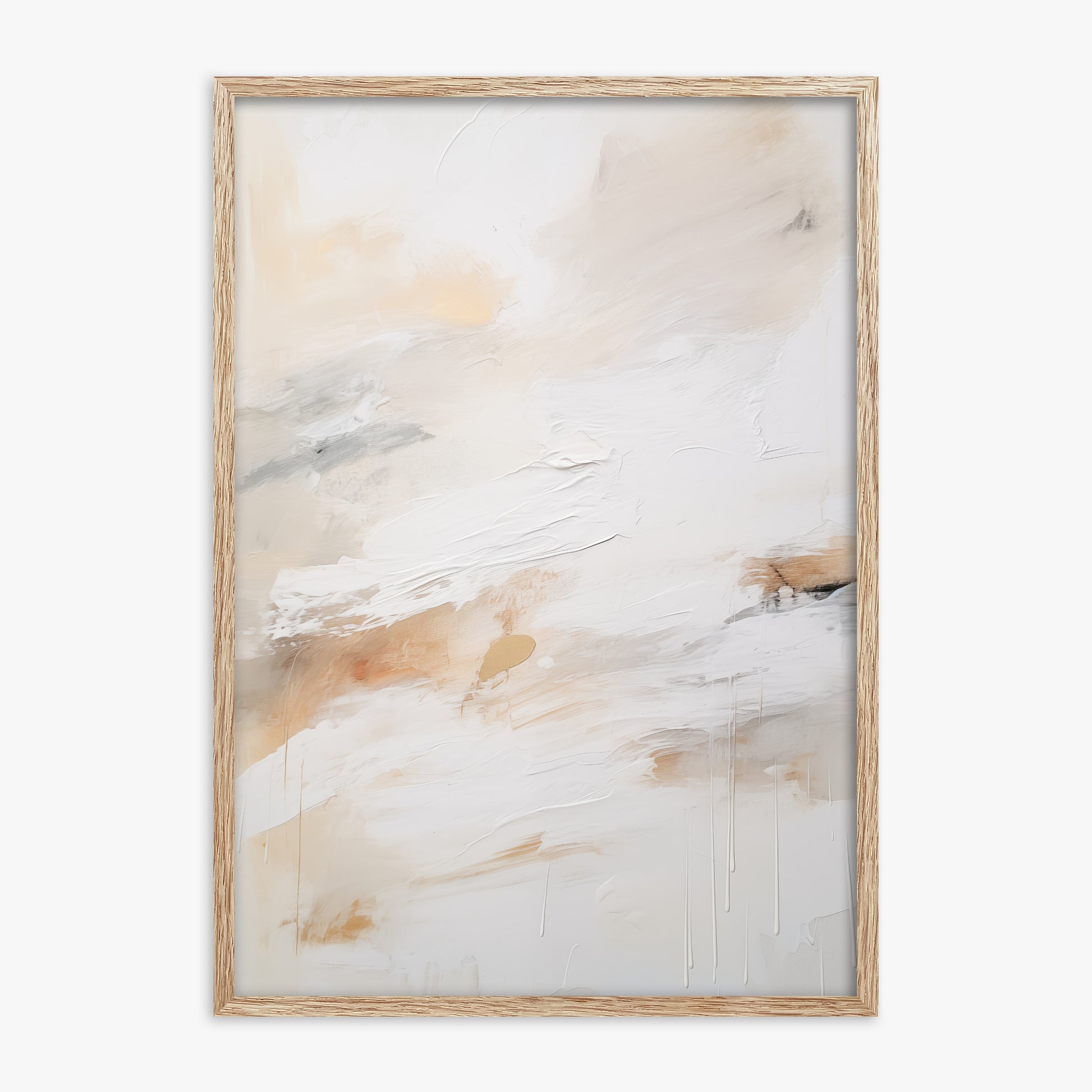 Golden Drizzle, 70x100cm Framed Poster With Raw Oak Frame