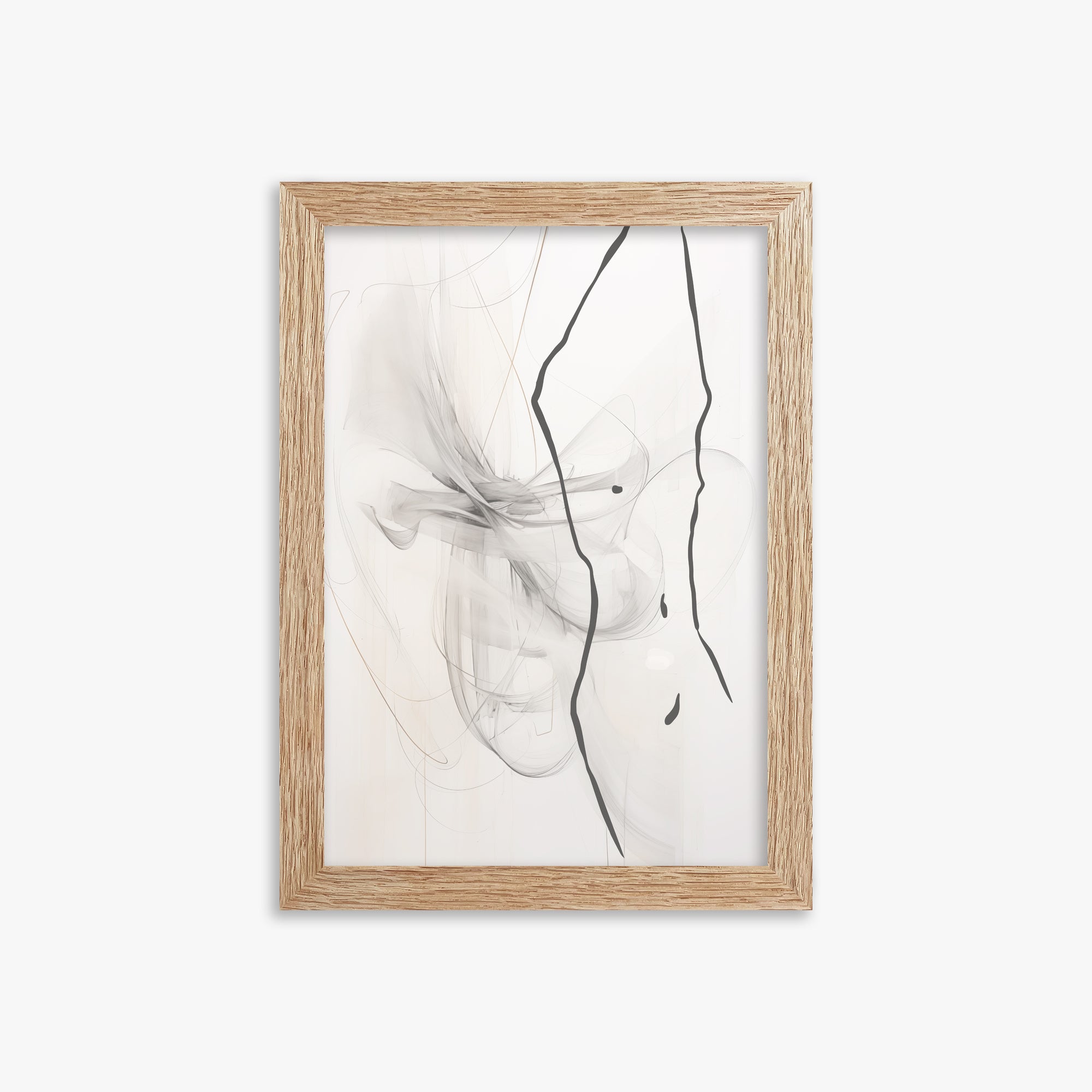 Ethereal Contour, 21x30cm Framed Poster With Raw Oak Frame