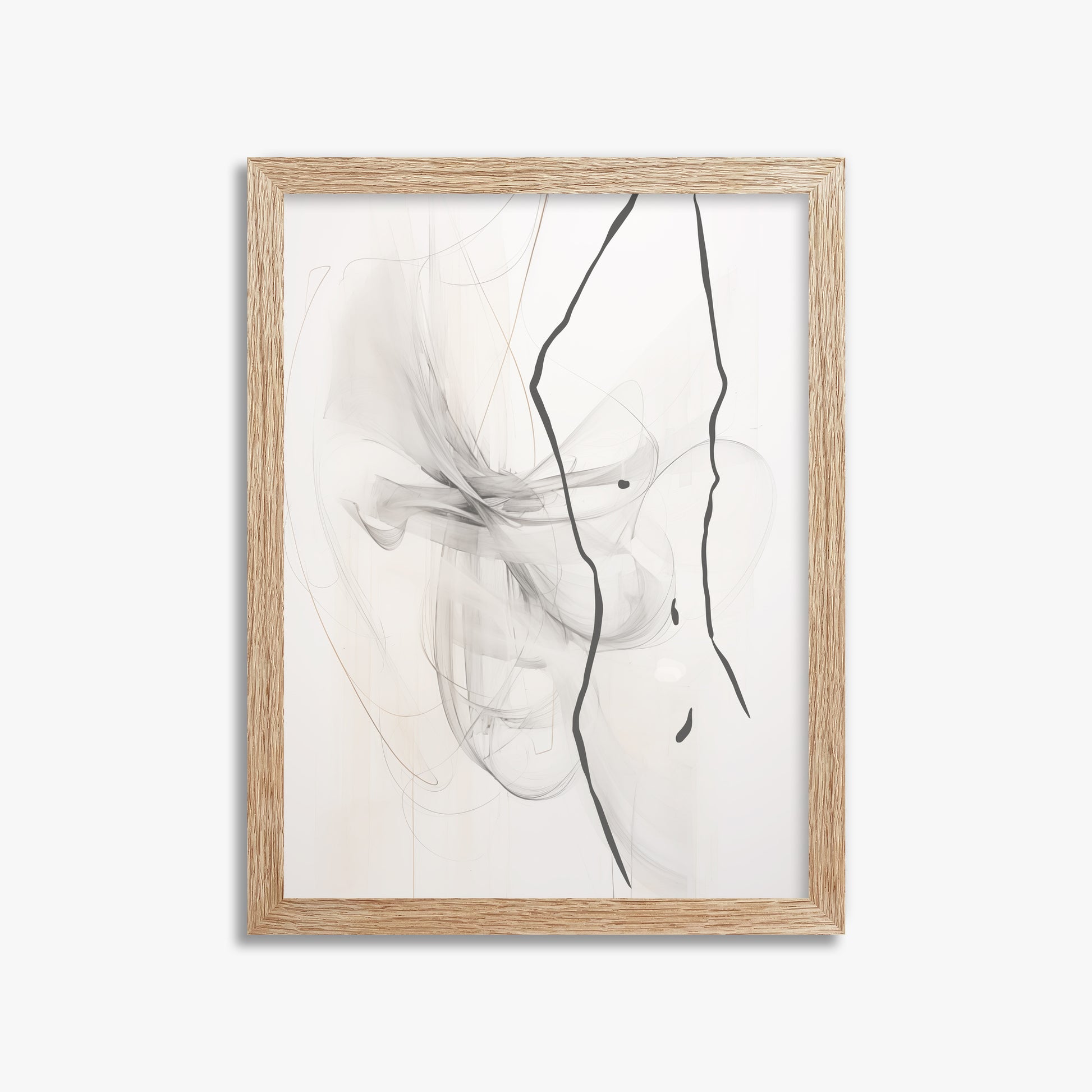 Ethereal Contour, 30x40cm Framed Poster With Raw Oak Frame
