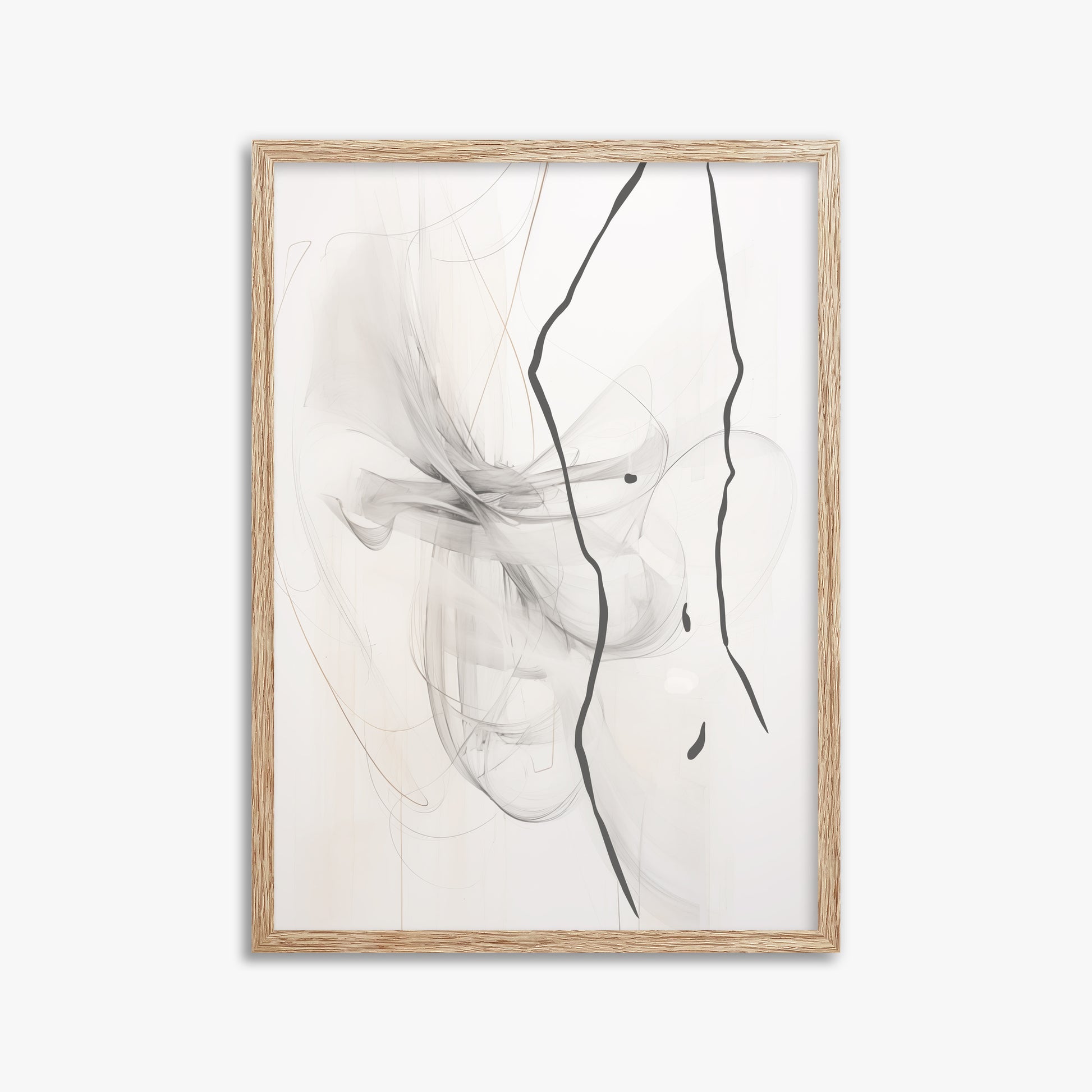 Ethereal Contour, 50x70cm Framed Poster With Raw Oak Frame