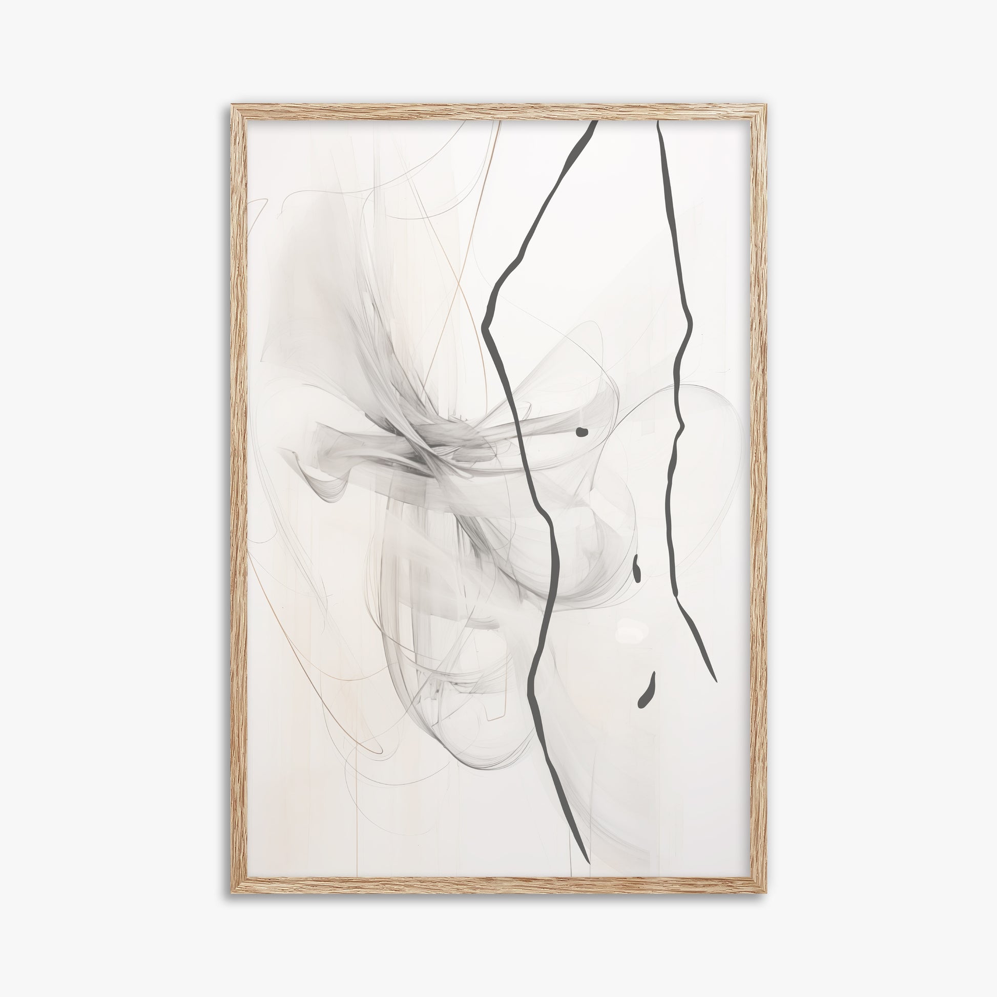 Ethereal Contour, 61x91cm Framed Poster With Raw Oak Frame
