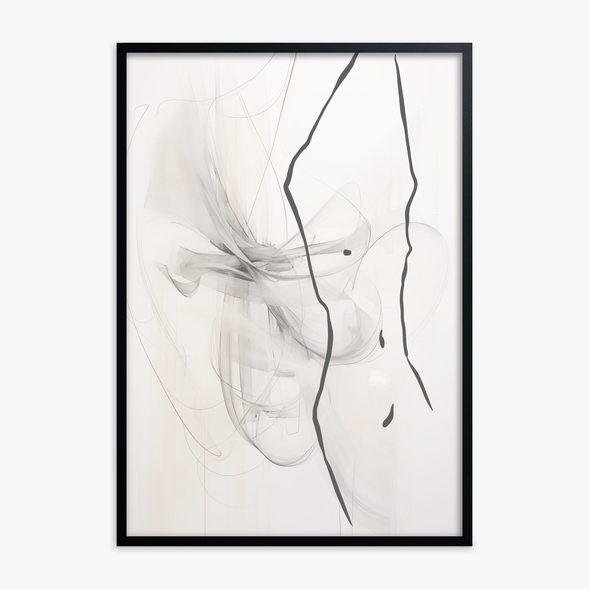 Ethereal Contour, Black Framed Poster With Black Frame
