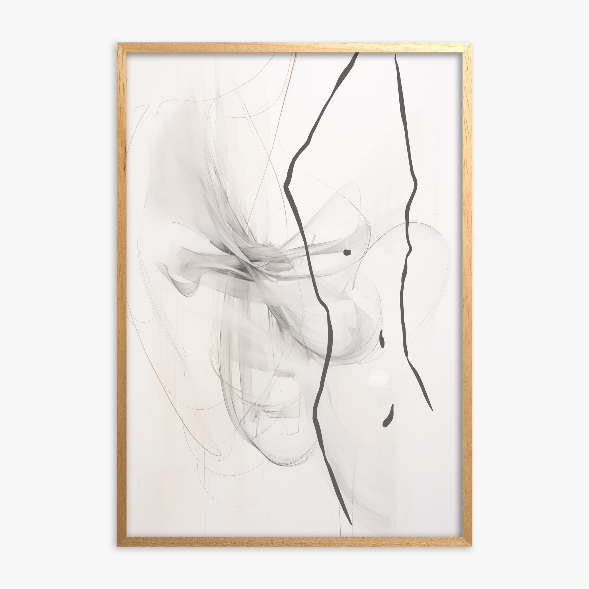 Ethereal Contour, Oak Framed Poster With Oak Frame