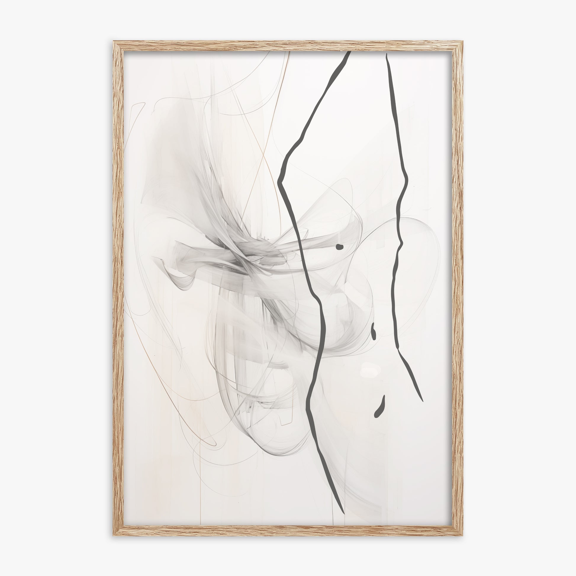 Ethereal Contour, 70x100cm Framed Poster With Raw Oak Frame
