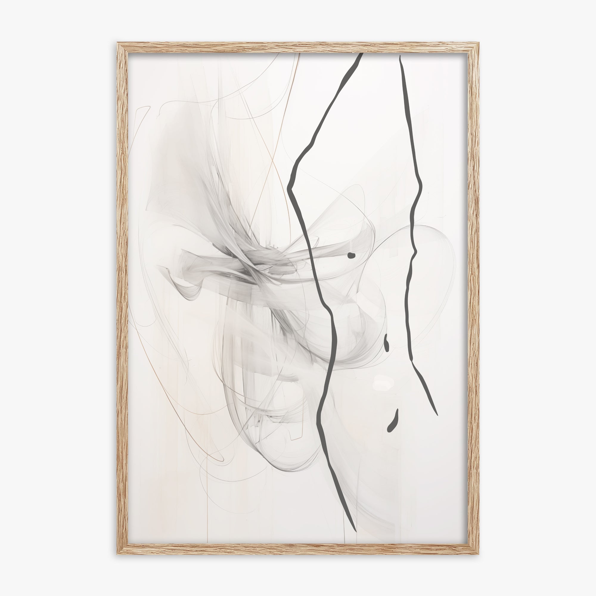 Ethereal Contour, 70x100cm Framed Poster With Raw Oak Frame