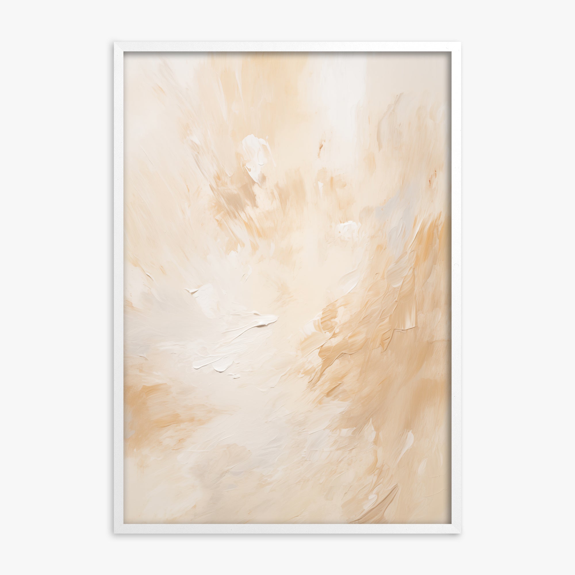 Sunlit Whisp, White Framed Poster With White Frame