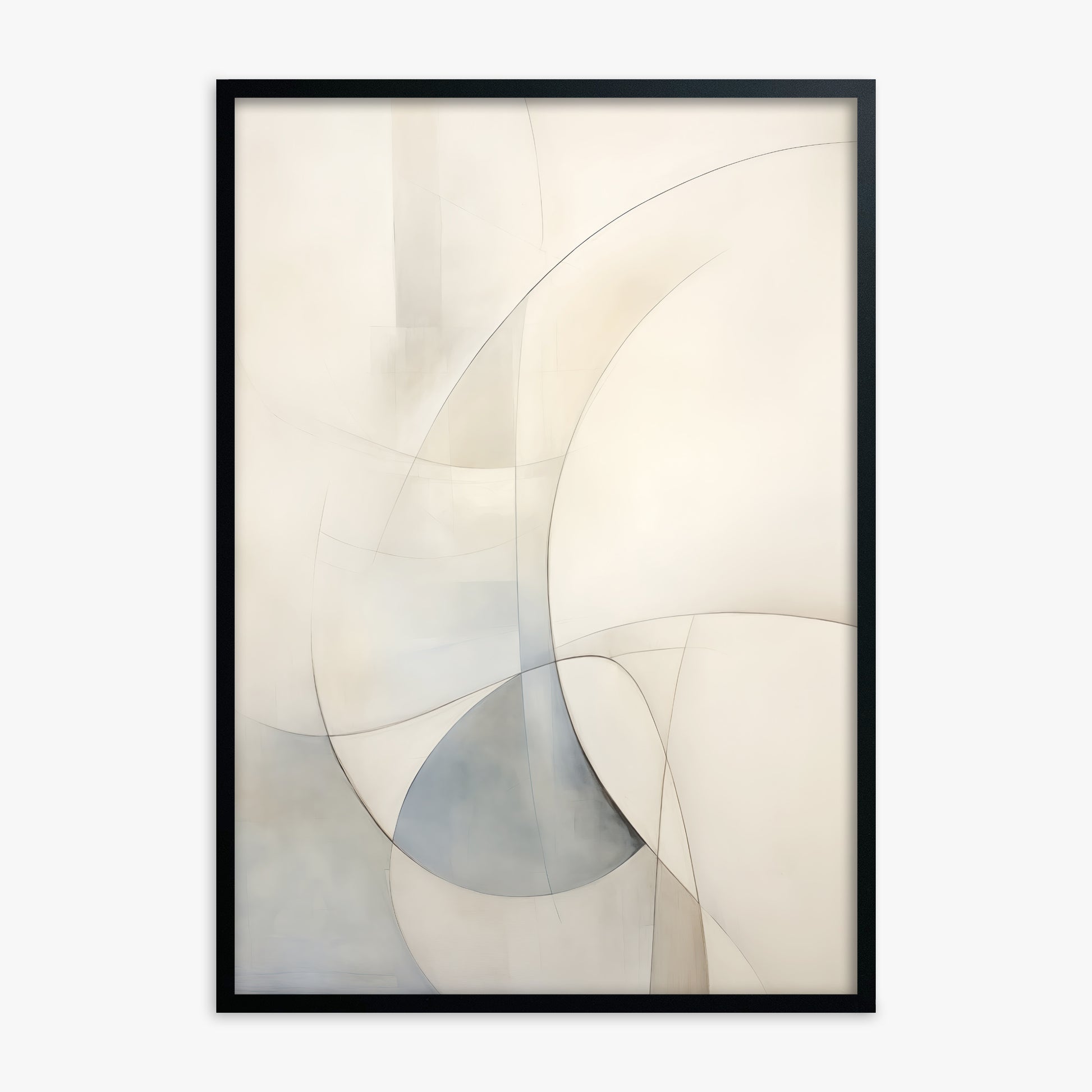 Ethereal Contour Abstarct, Black Framed Poster With Black Frame