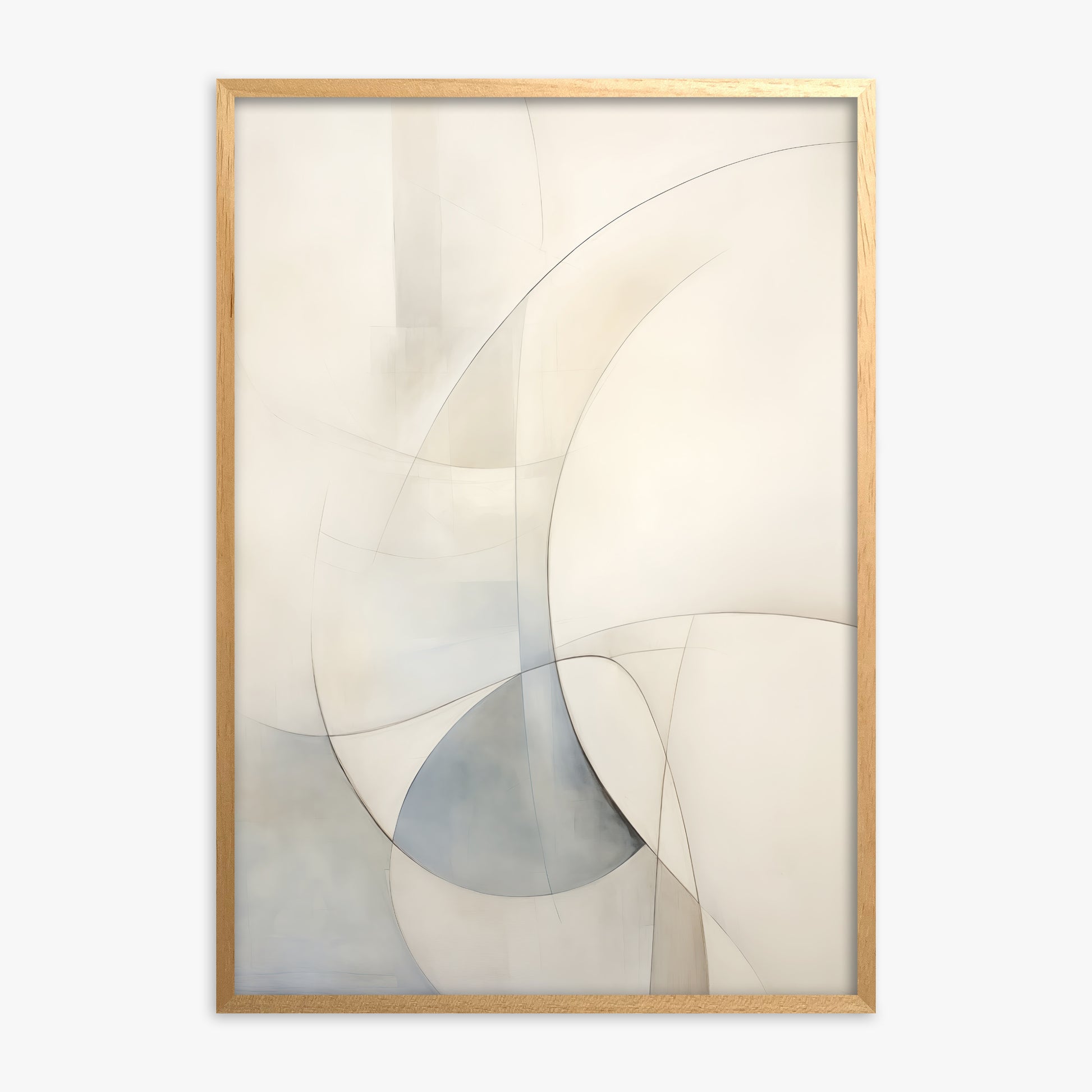 Ethereal Contour Abstarct, Oak Framed Poster With Oak Frame
