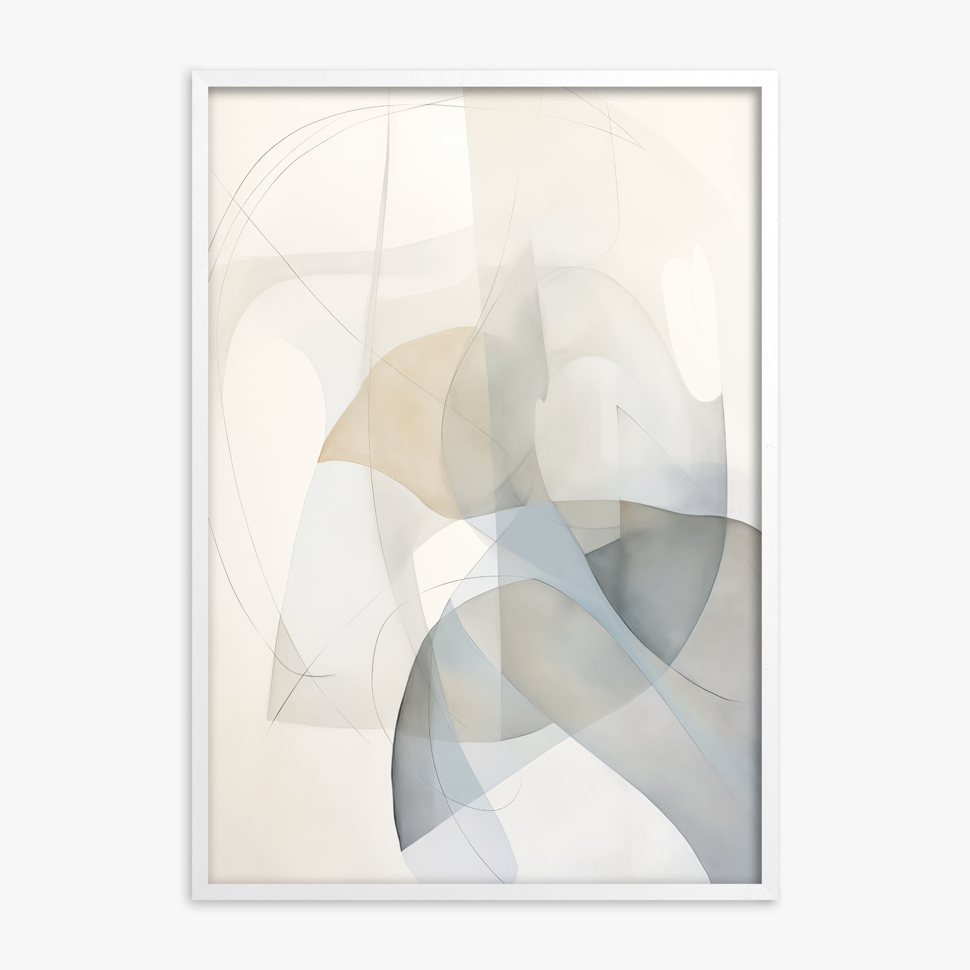 Celestial Flow, White Framed Poster With White Frame