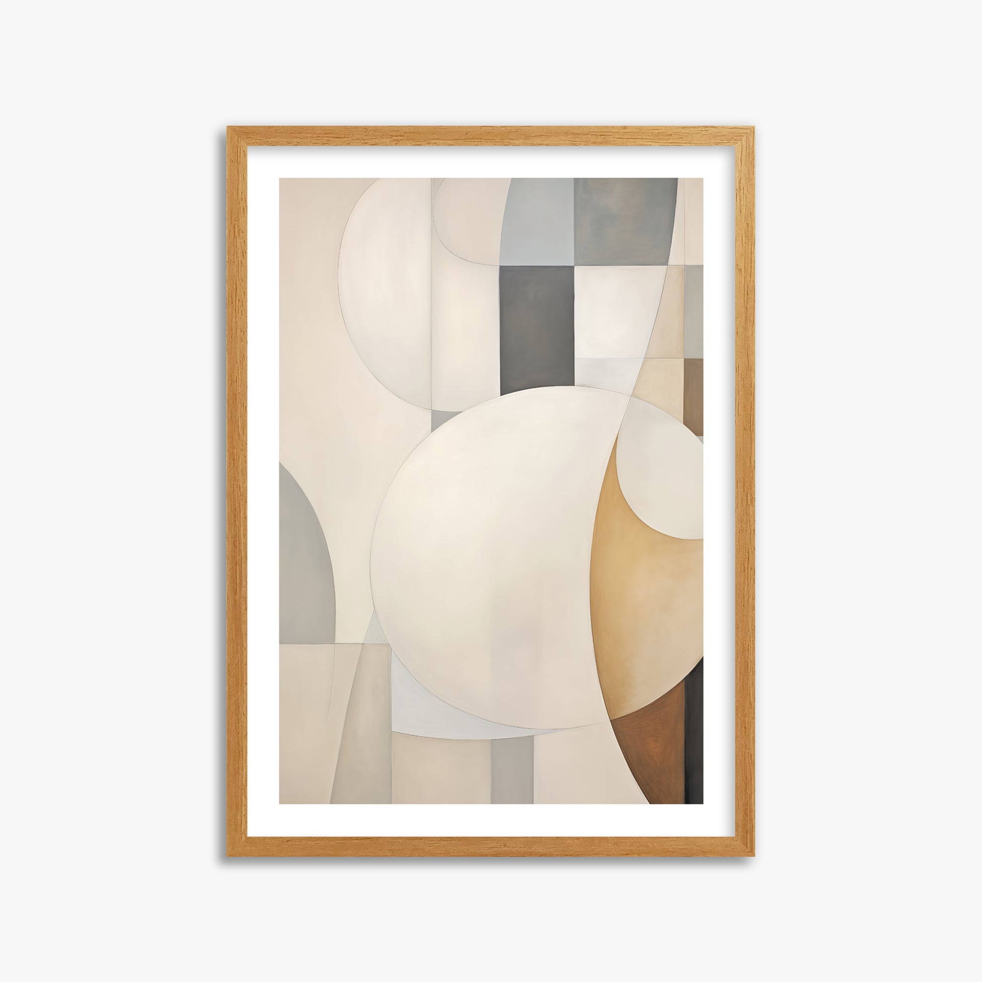 Gentle Orbits, 50x70cm Framed Art Reproduction With Oak Frame