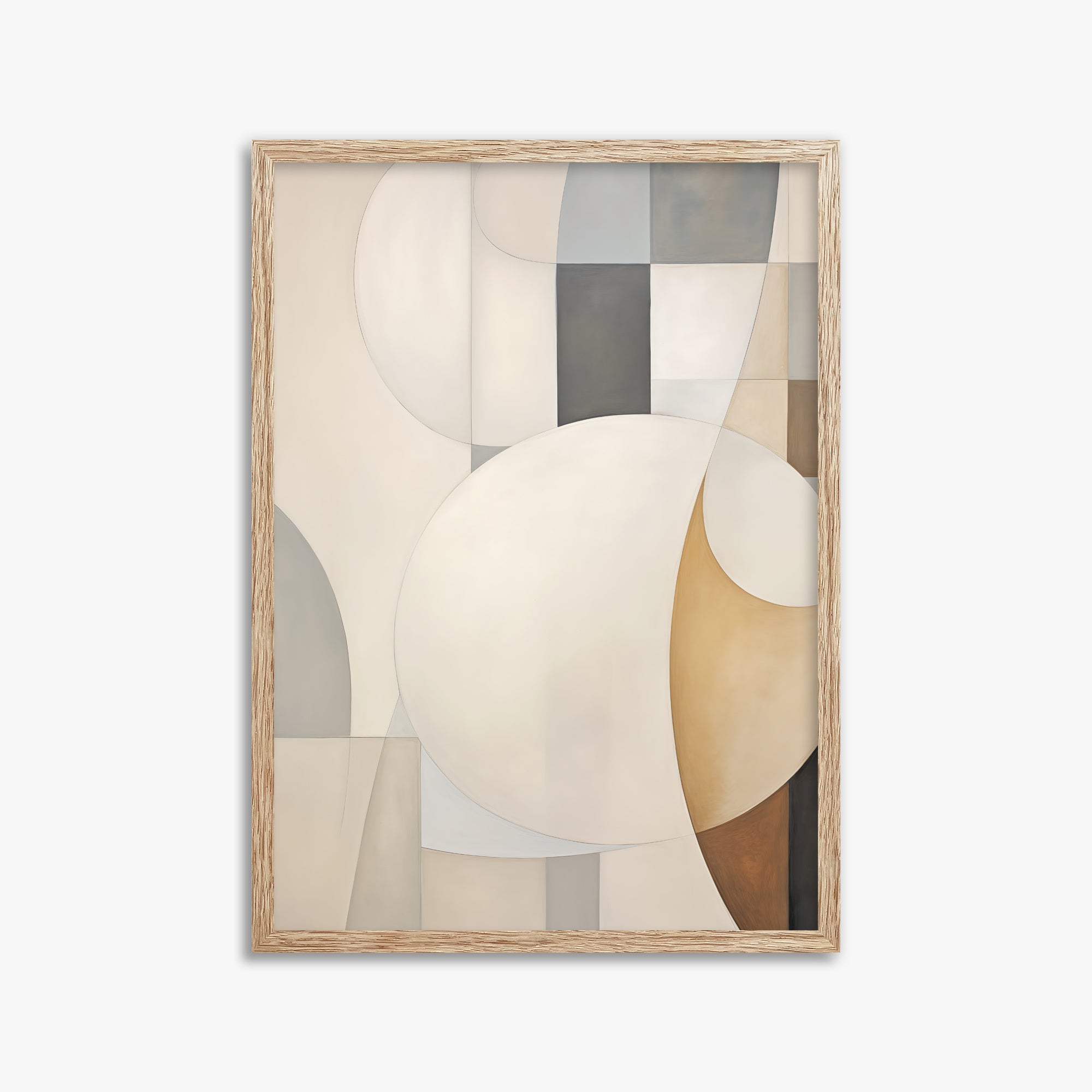 Gentle Orbits, 50x70cm Framed Art Reproduction With Raw Oak Frame