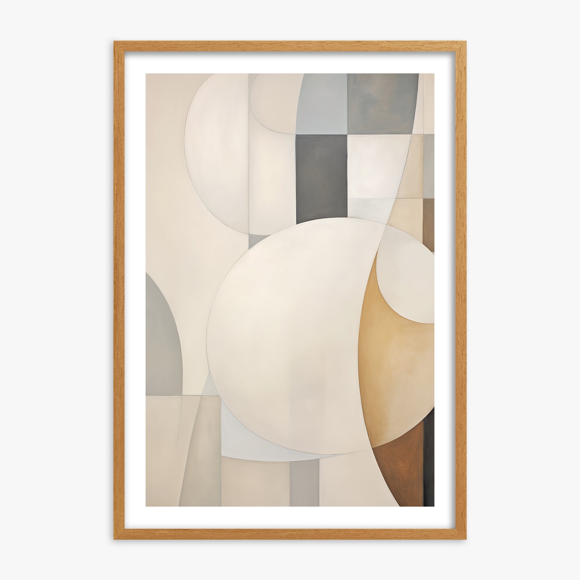 Gentle Orbits, 70x100cm Framed Art Reproduction With Oak Frame