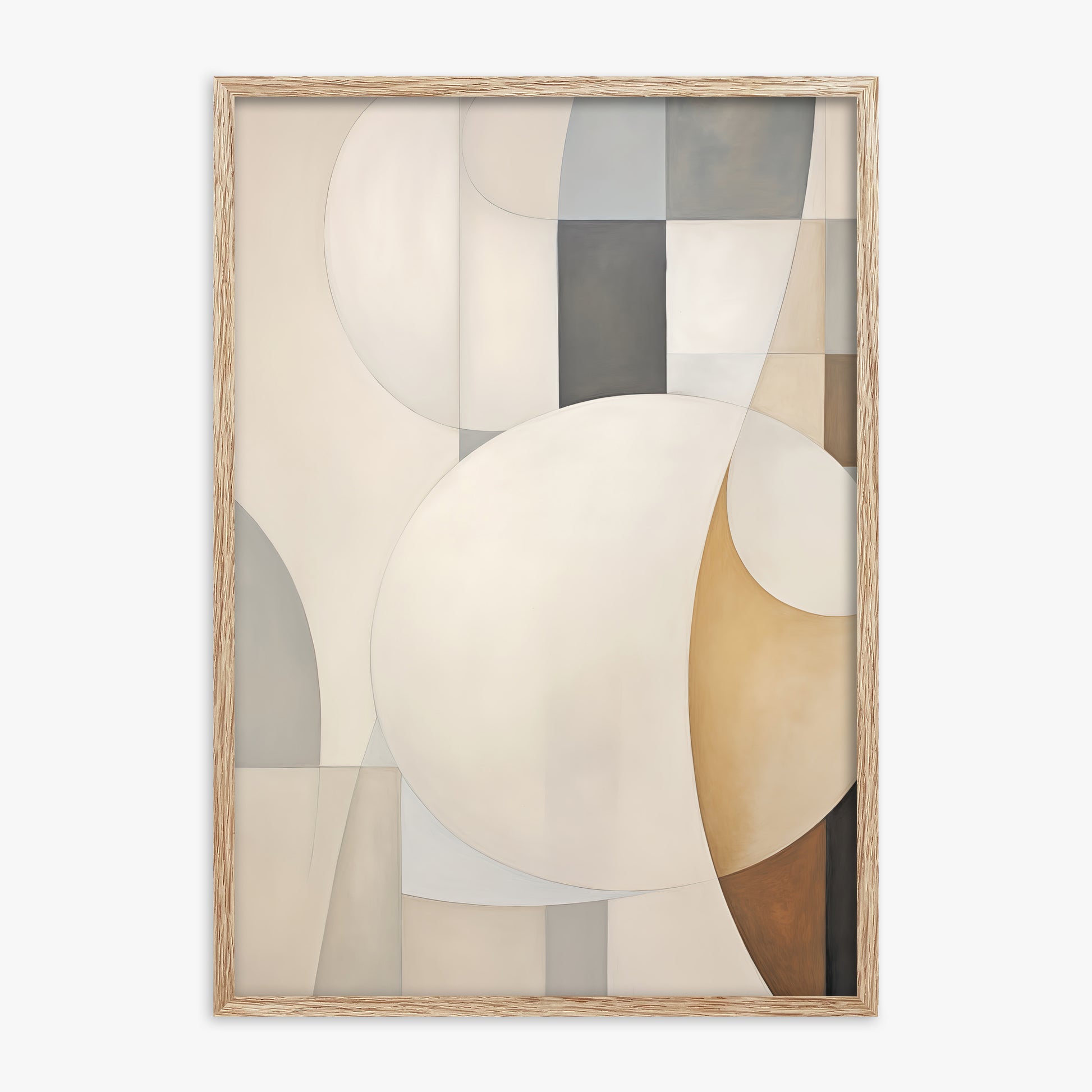 Gentle Orbits, 70x100cm Framed Art Reproduction With Raw Oak Frame