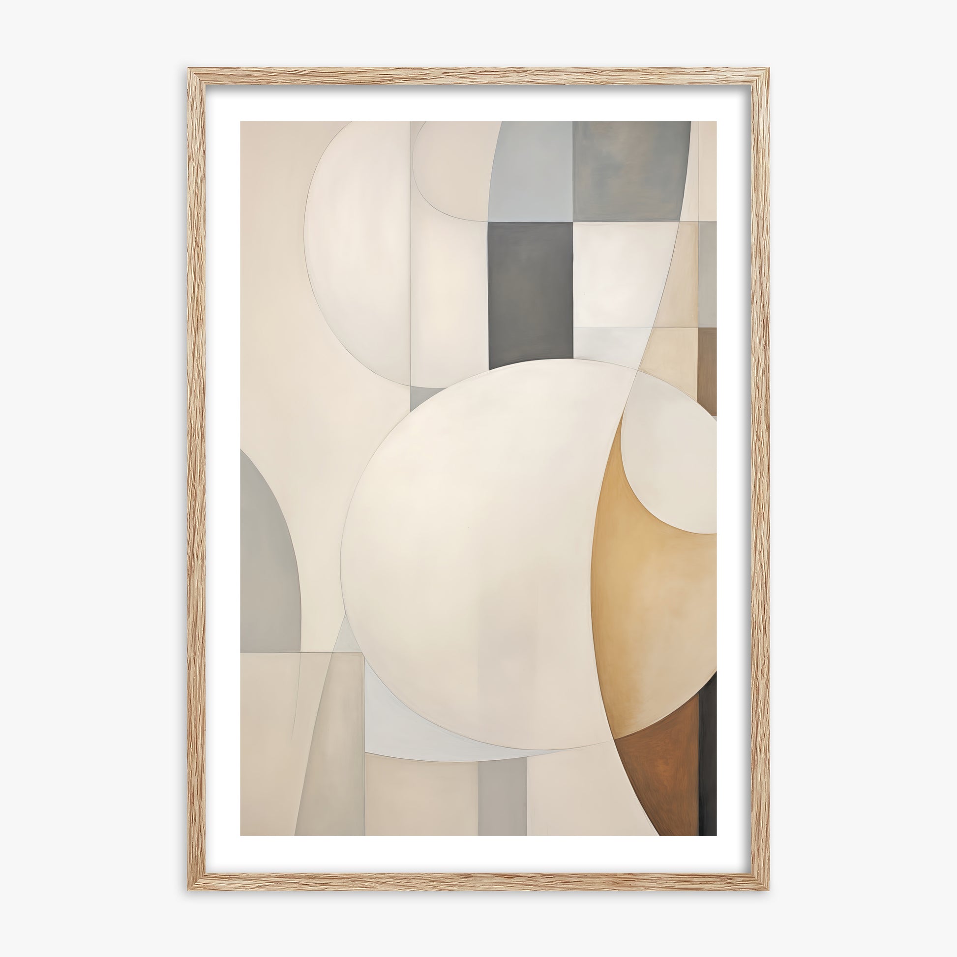 Gentle Orbits, 70x100cm Framed Art Reproduction With Raw Oak Frame