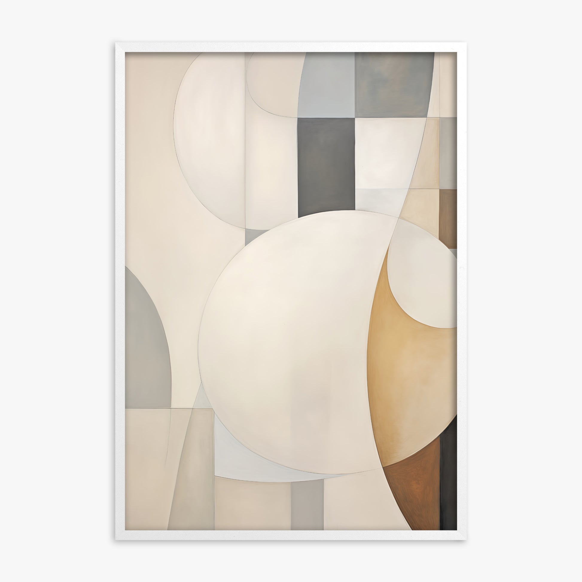 Gentle Orbits, White Framed Poster With White Frame