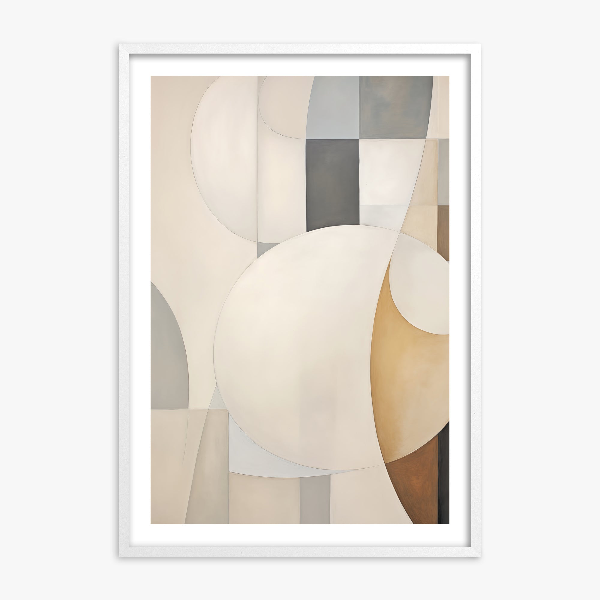 Gentle Orbits, 70x100cm Framed Art Reproduction With White Frame