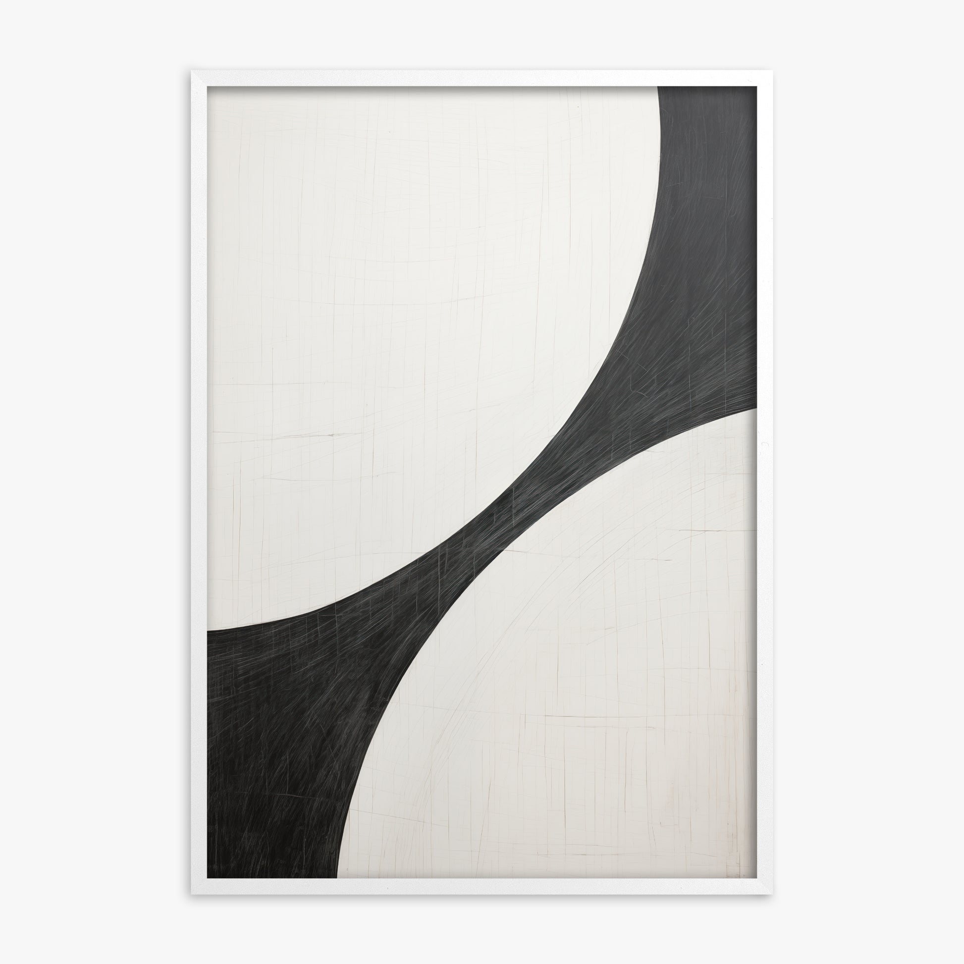 Duality Curve, White Framed Poster With White Frame