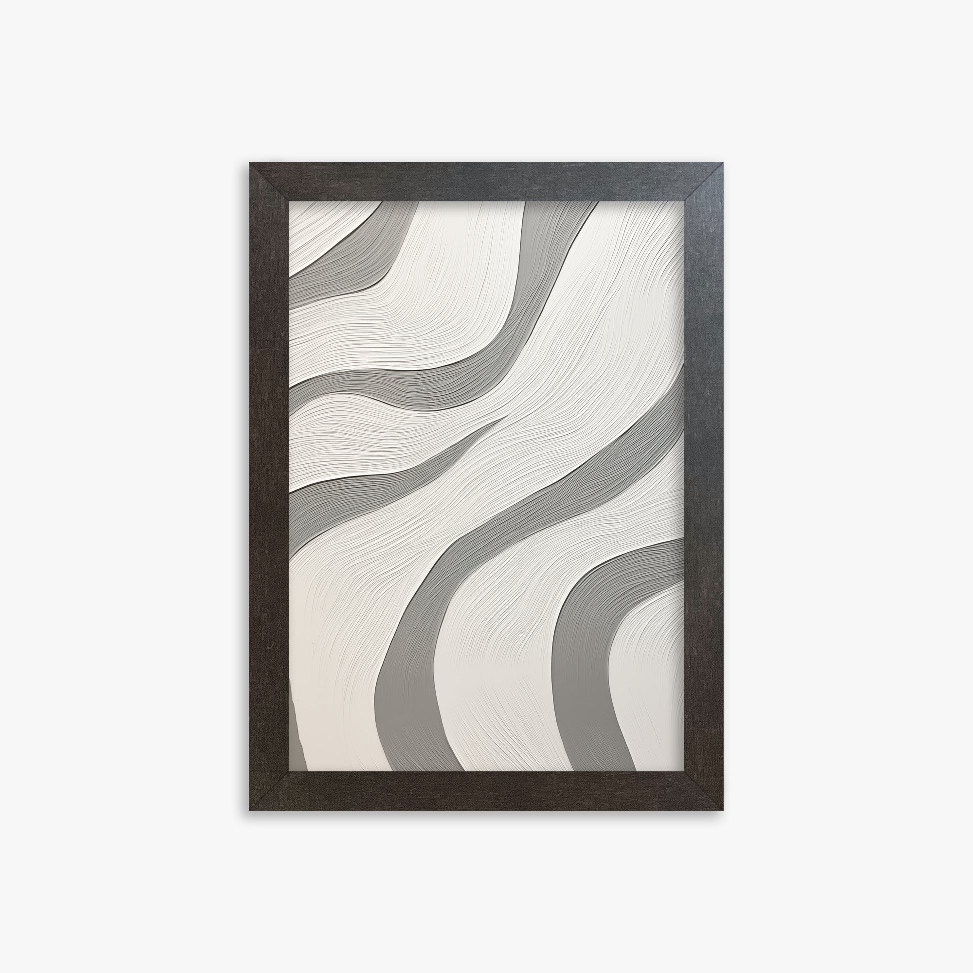 Silver Waves Serenity, 21x30cm Framed Poster With Espresso Frame