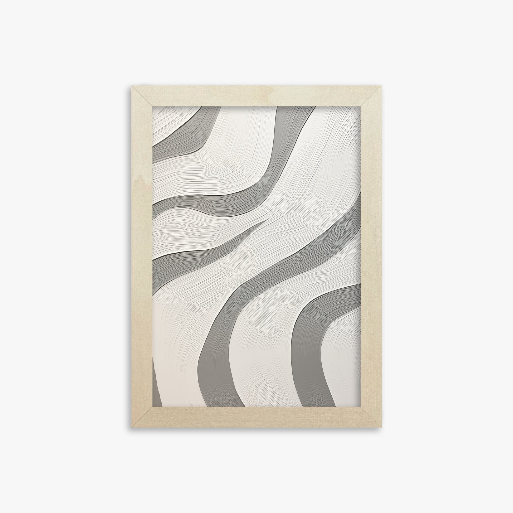 Silver Waves Serenity, 21x30cm Framed Poster With Lime Wood Frame