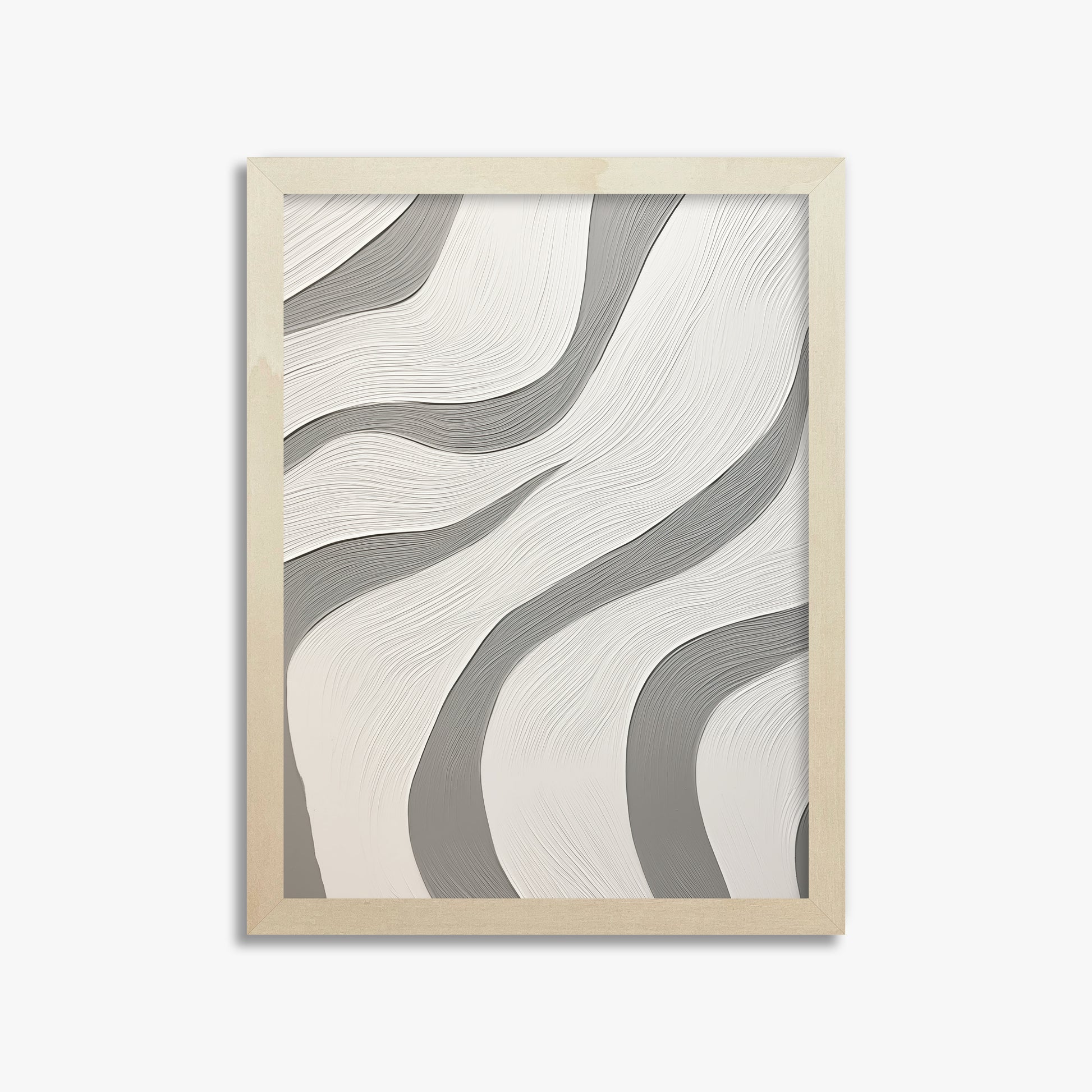 Silver Waves Serenity, 30x40cm Framed Poster With Lime Wood Frame