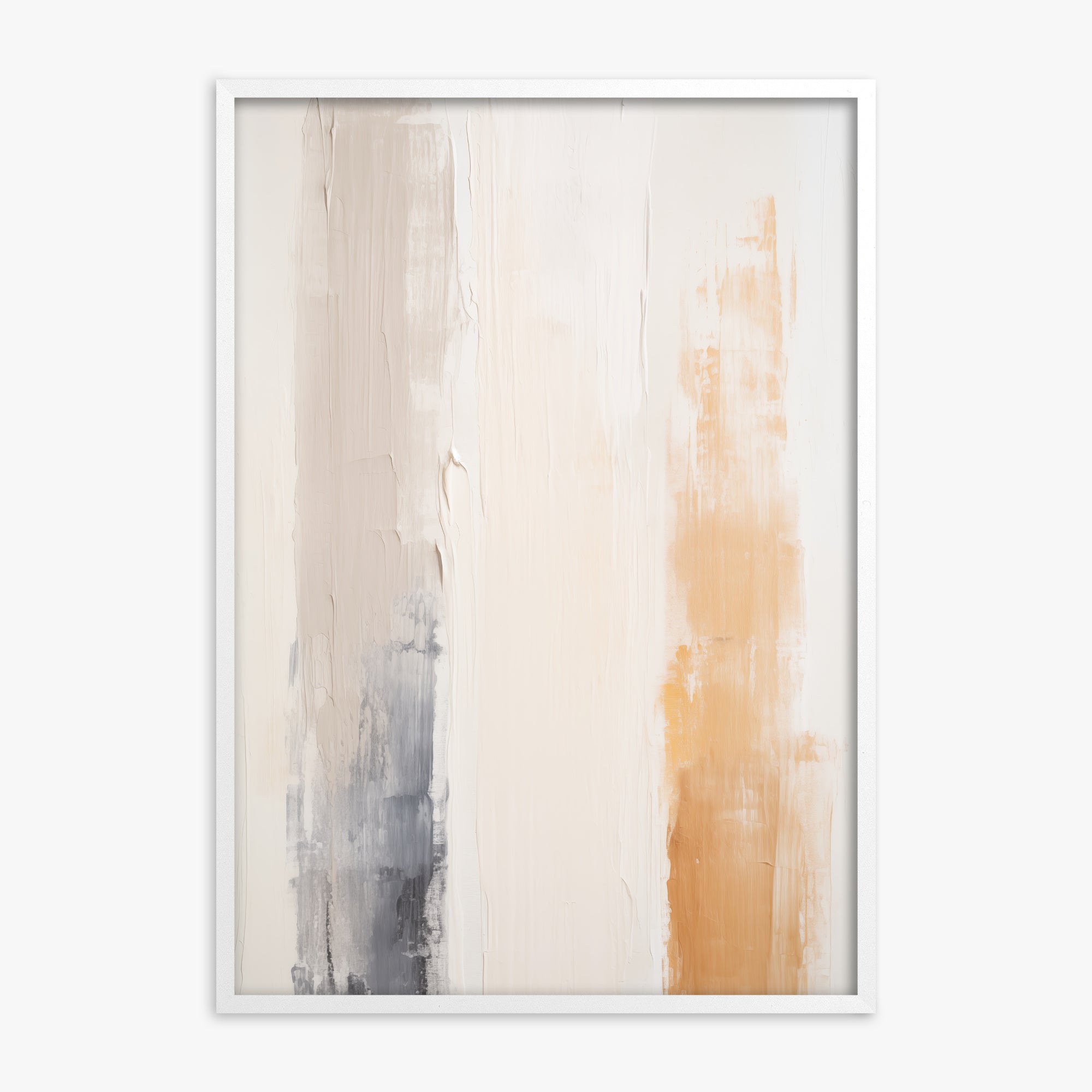 Warm Strata, White Framed Poster With White Frame